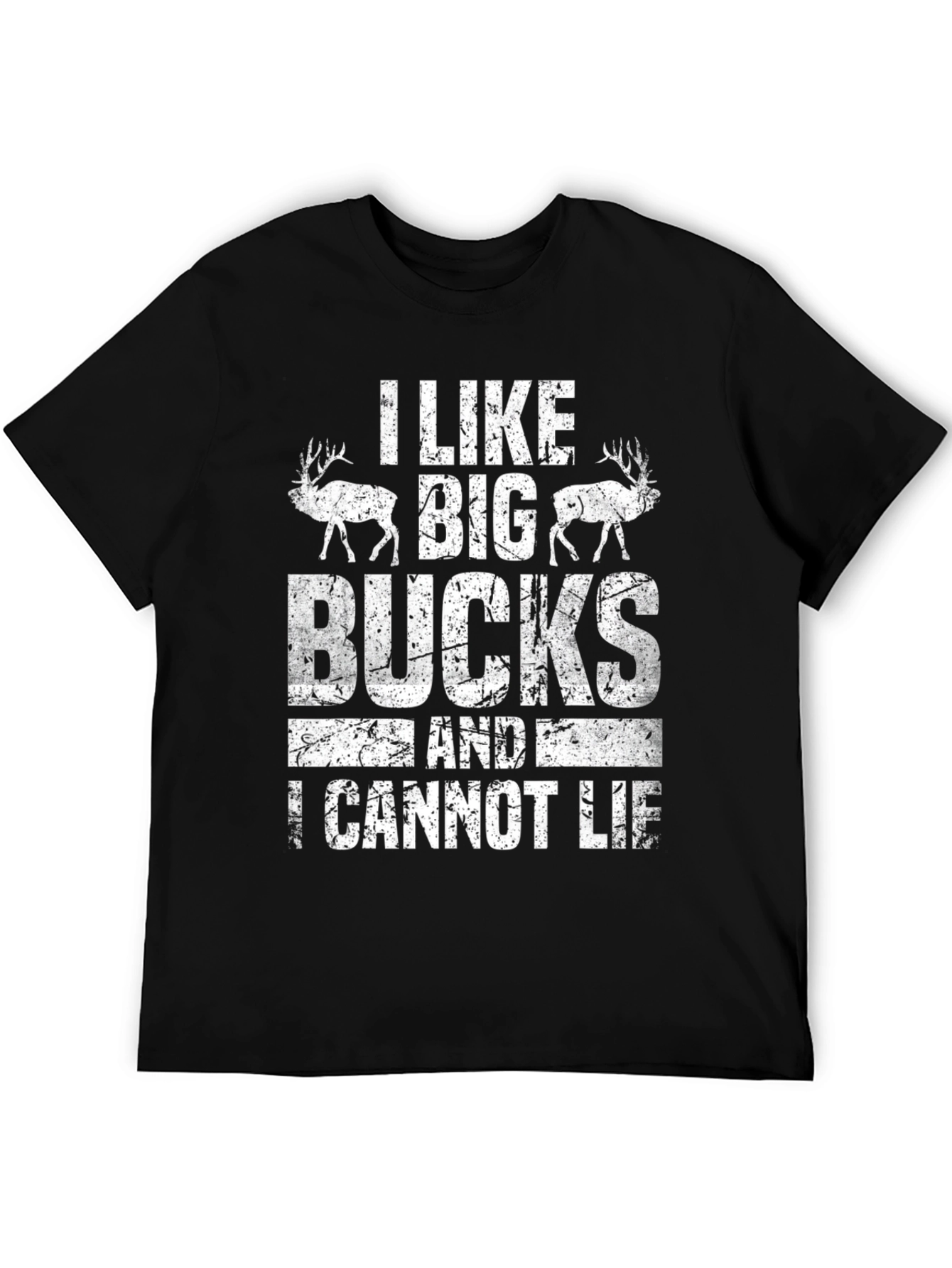 Black I Like Big Bucks Men's Graphic T-Shirt view 5
