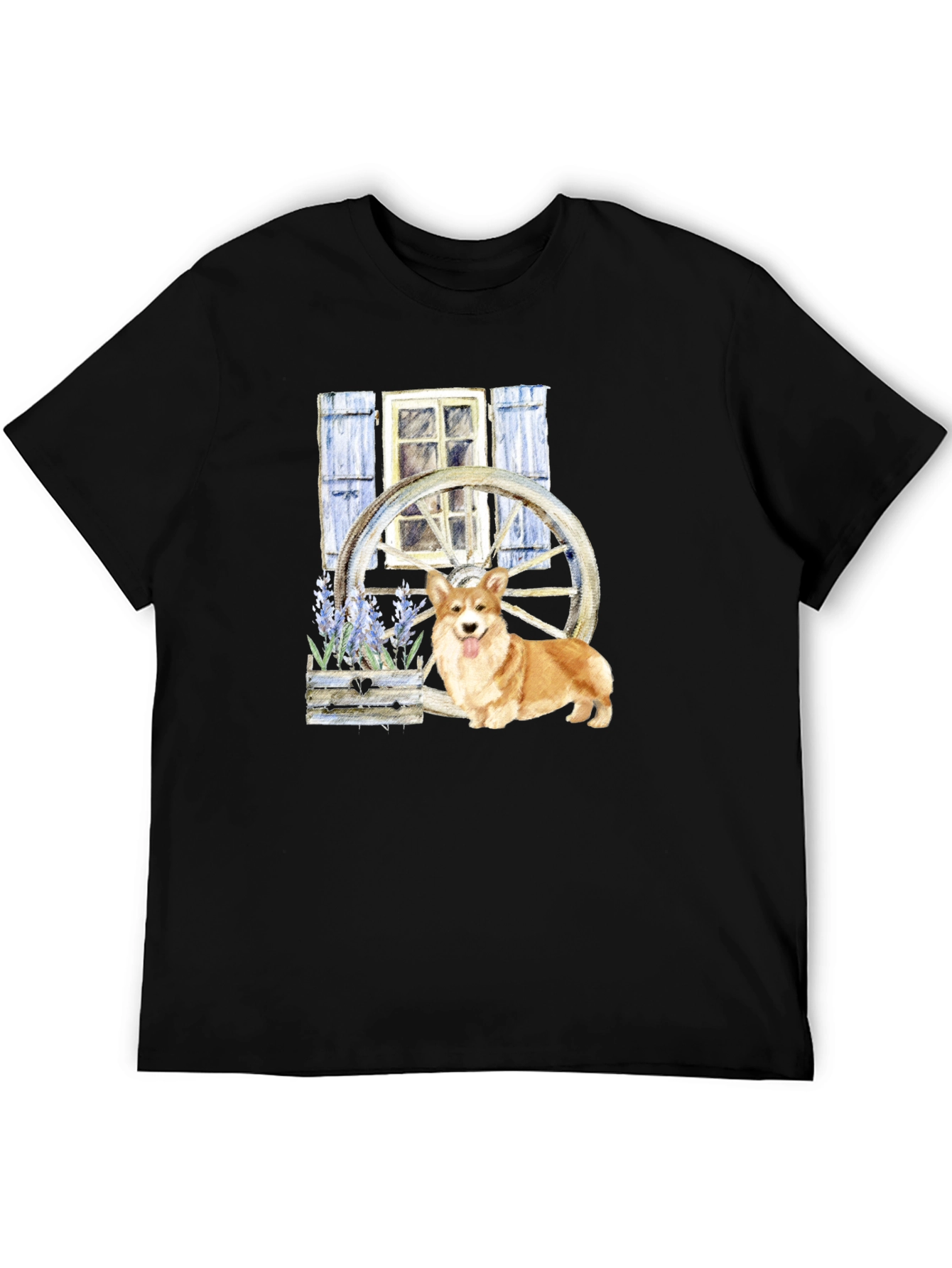 Black Corgi Wheel Window Tee view 5