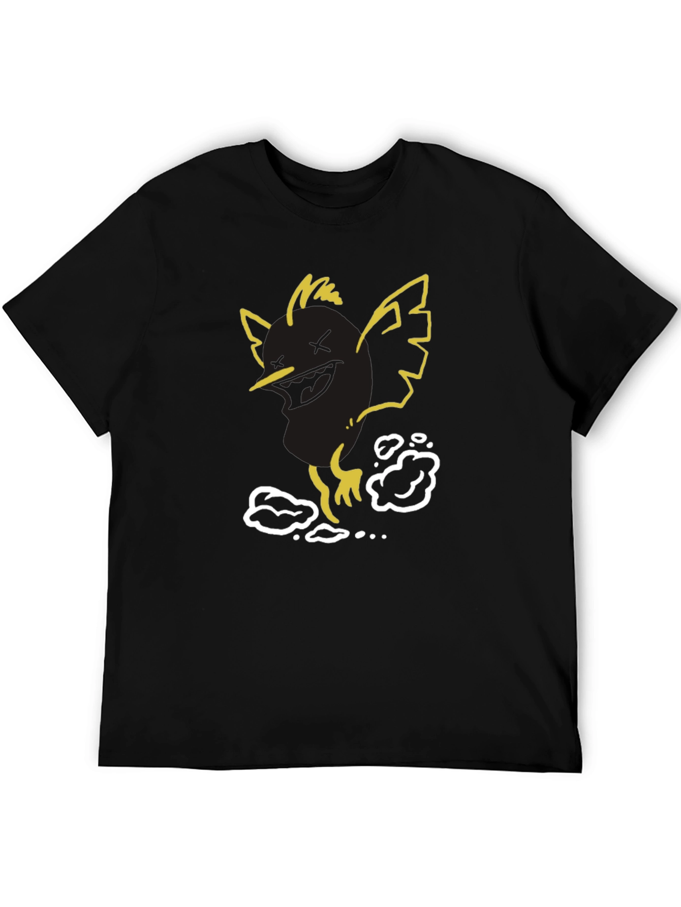 Black Cool Bird Graphic Tee - Black Cotton Blend view 5
