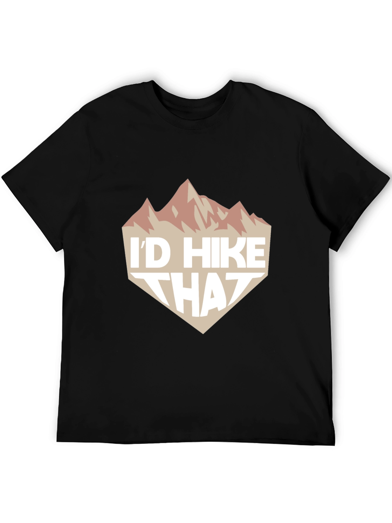 Black I'd Hike That Graphic Tee - Black Casual T-Shirt view 5