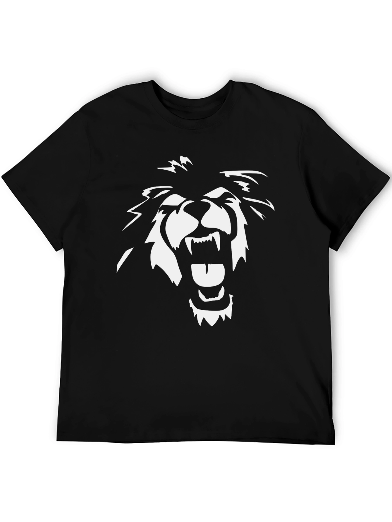 Black Black Graphic Tee - Roaring Lion Design view 5