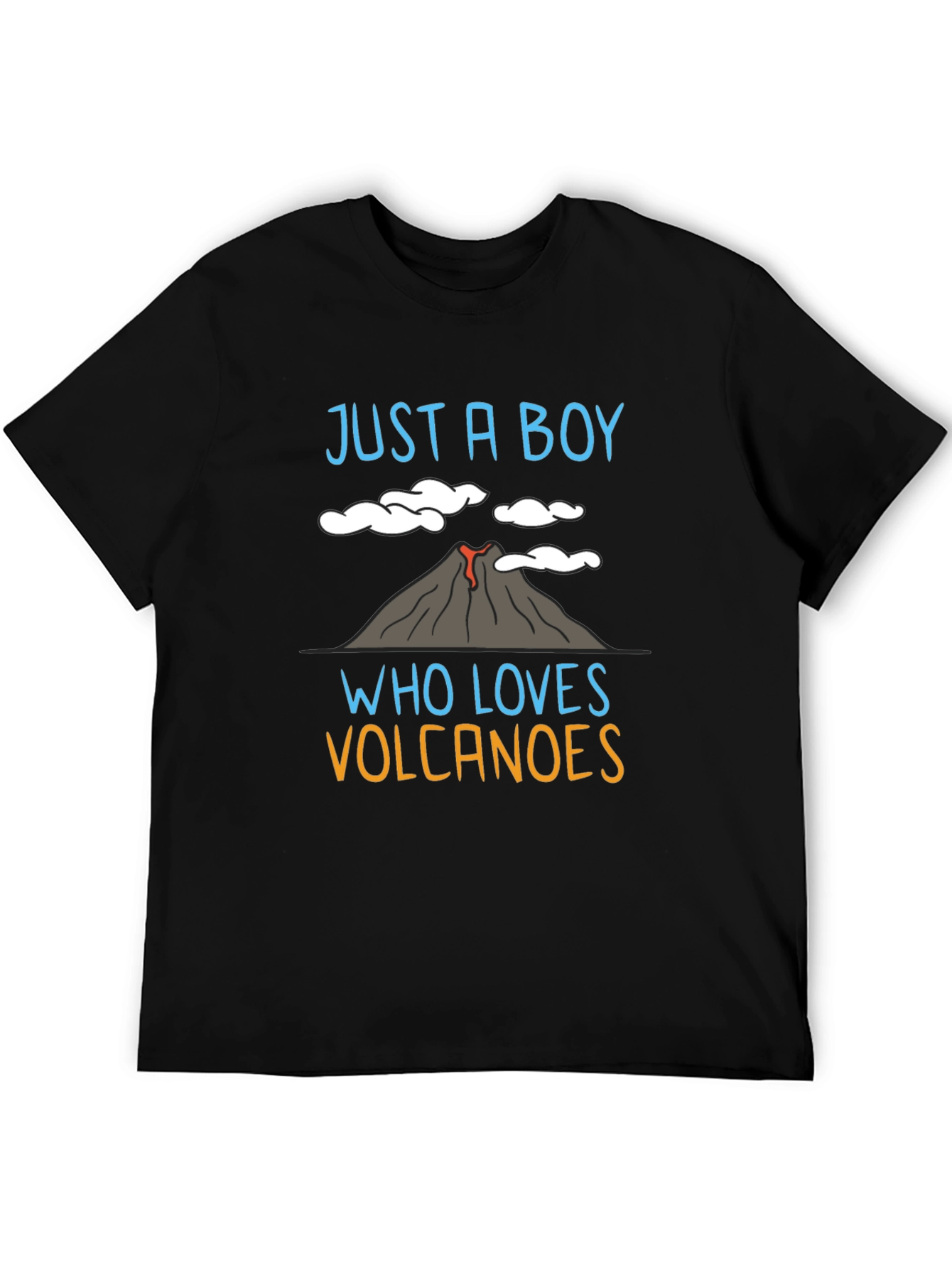 Black Boy Who Loves Volcanoes Graphic T-Shirt view 5