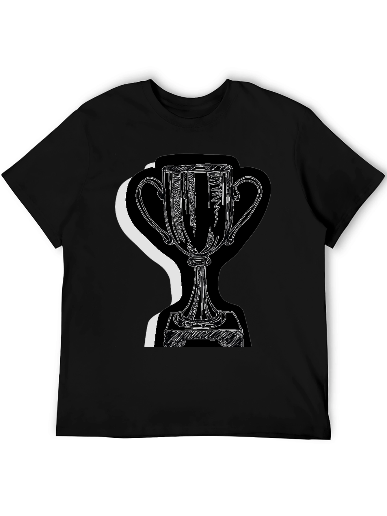 Black Trophy Graphic Tee - Black Cotton Blend view 5