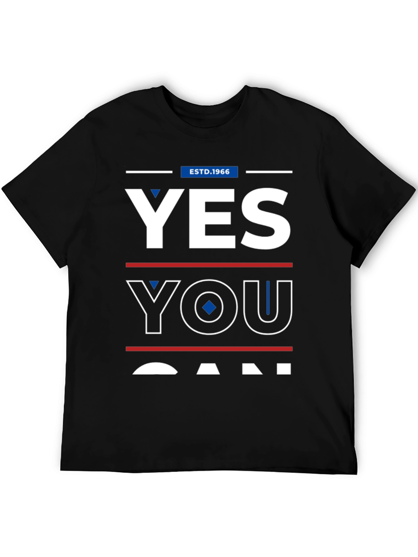 Black Yes You Can Graphic Tee - Est. 1966 - Mens T-Shirt view 5