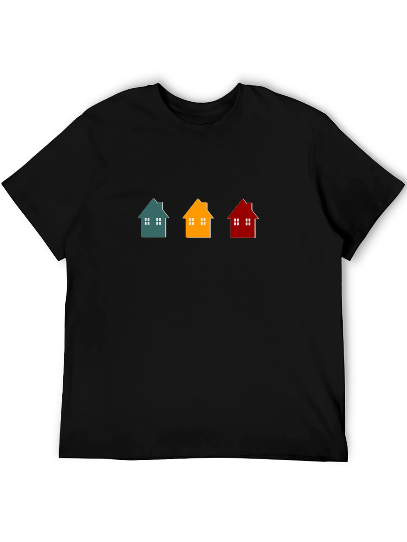Black Colorful House T-Shirt view 5