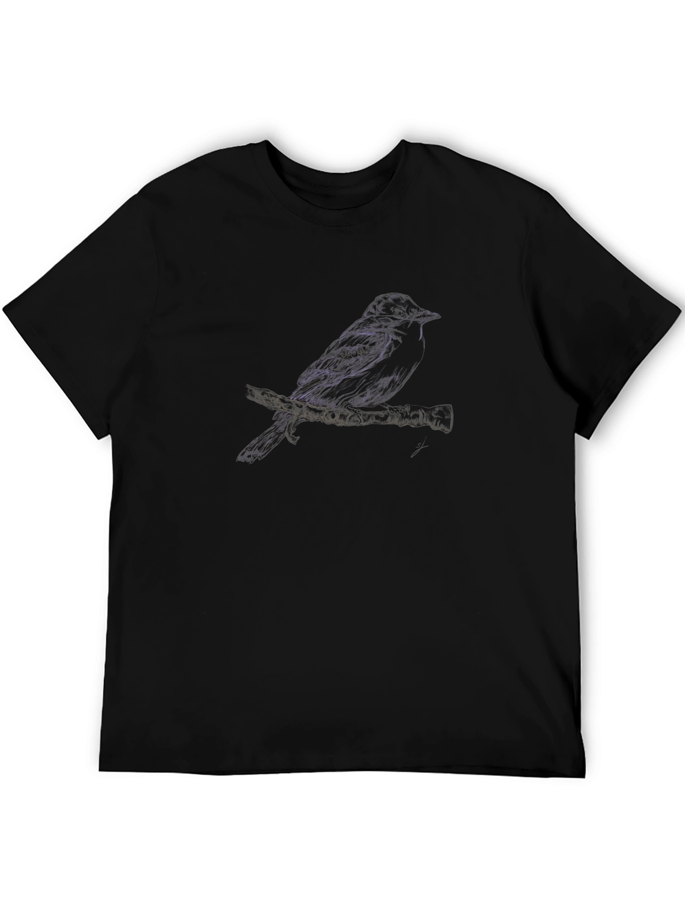 Black Raven Graphic Black T-Shirt view 5