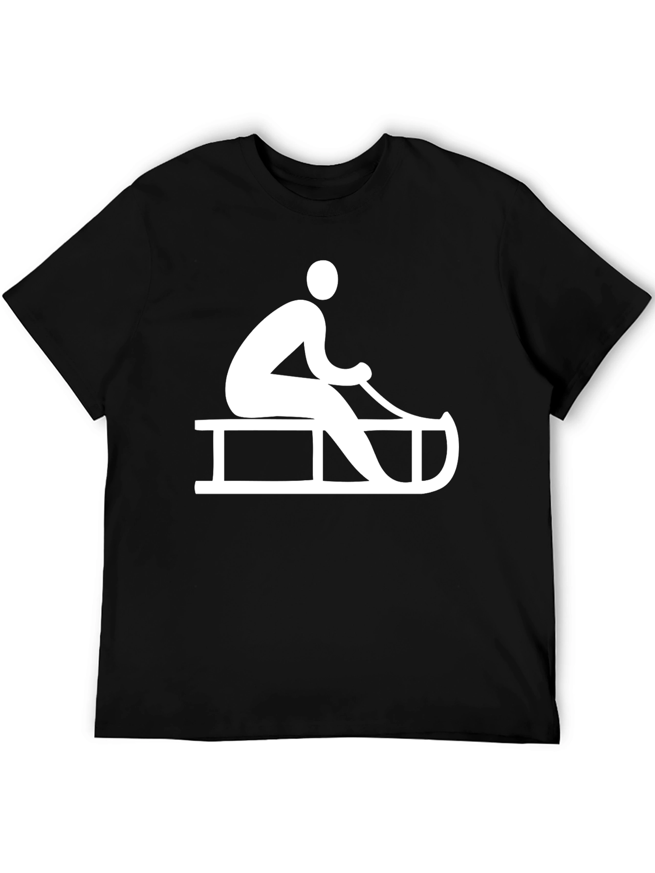 Black Sledding Graphic Tee - Winter Fun T-Shirt view 5