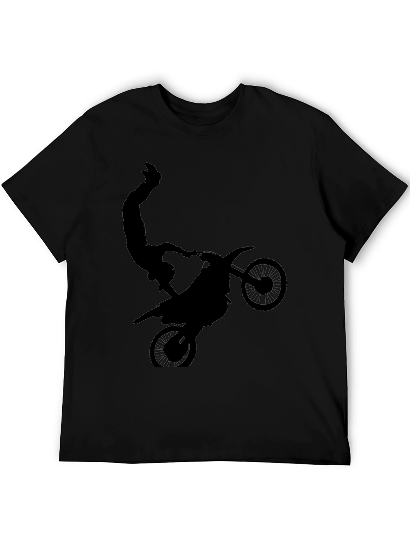 Black Black Motorcycle Stunt Graphic Tee view 5