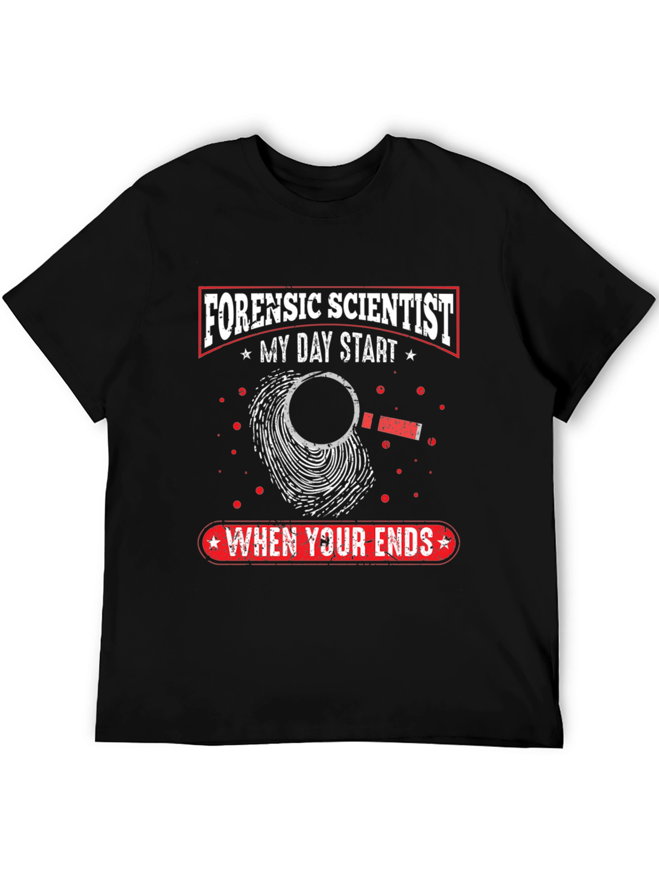 Black Forensic Scientist T-Shirt - Crime Scene Investigator view 5