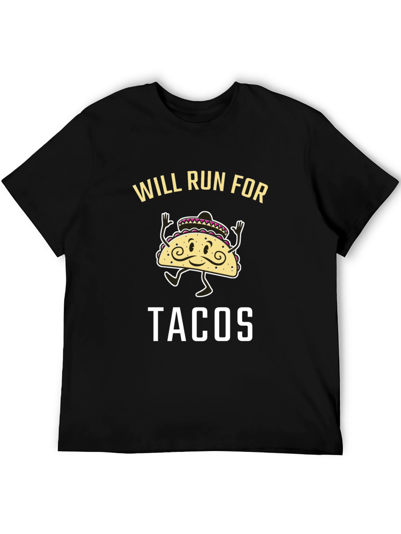 Black Will Run for Tacos Black Graphic Tee view 5