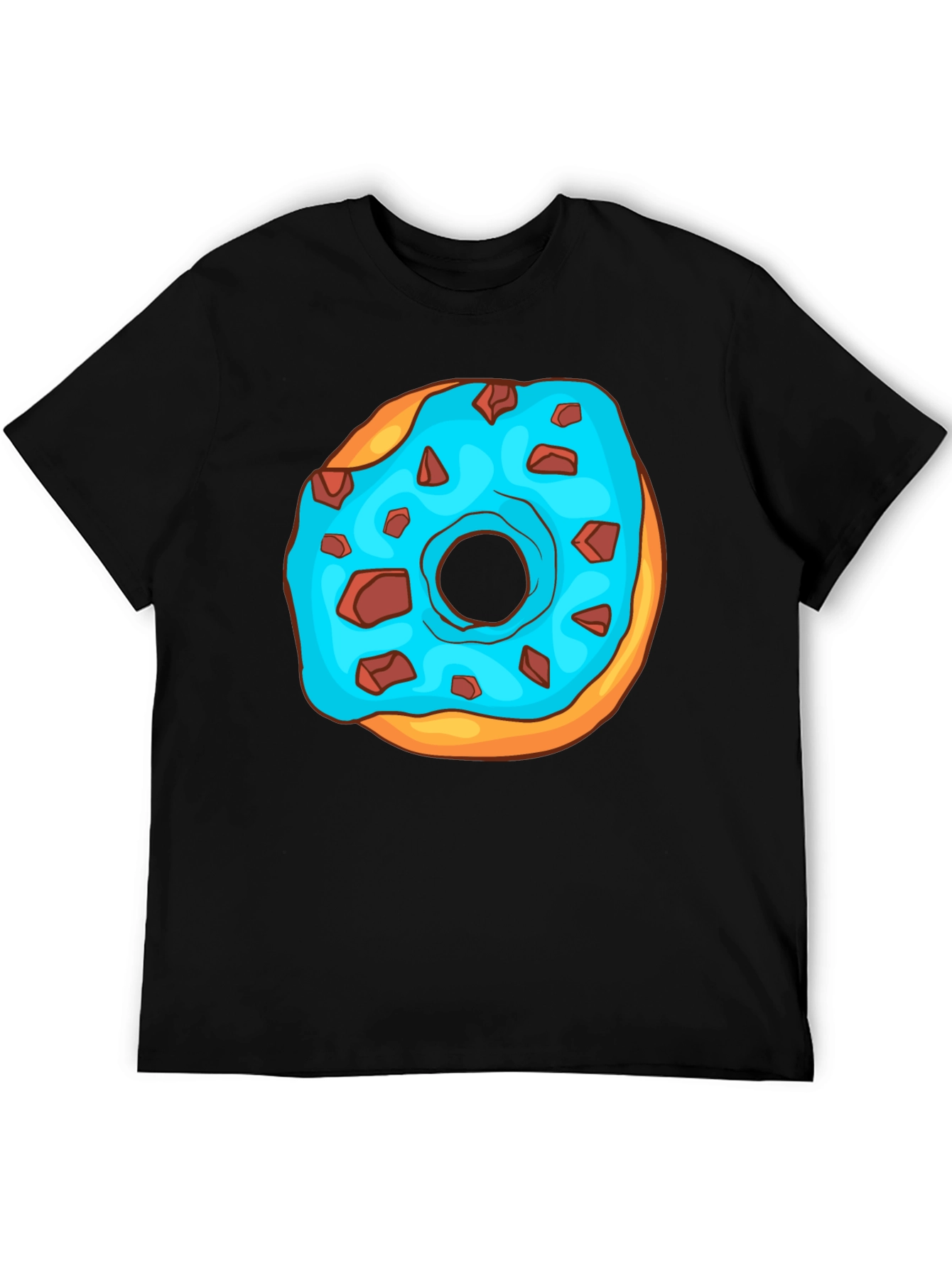 Black Donut Graphic T-Shirt - Funny Cartoon Design view 5