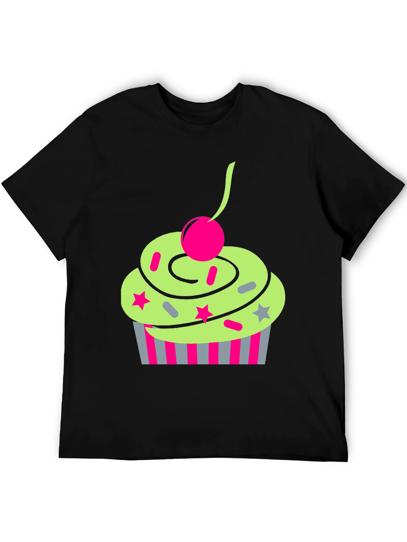 Black Funky Cupcake Graphic Tee - Quirky Style view 5