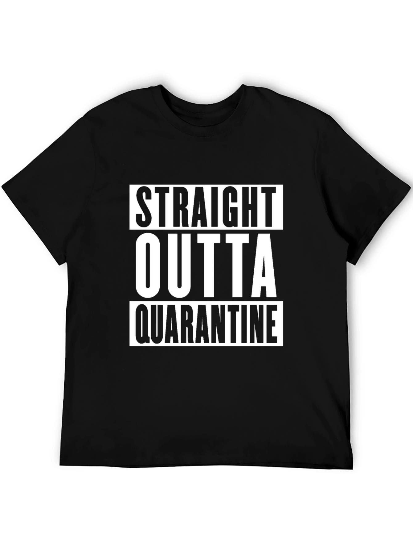 Black Straight Outta Quarantine Black T-Shirt view 5