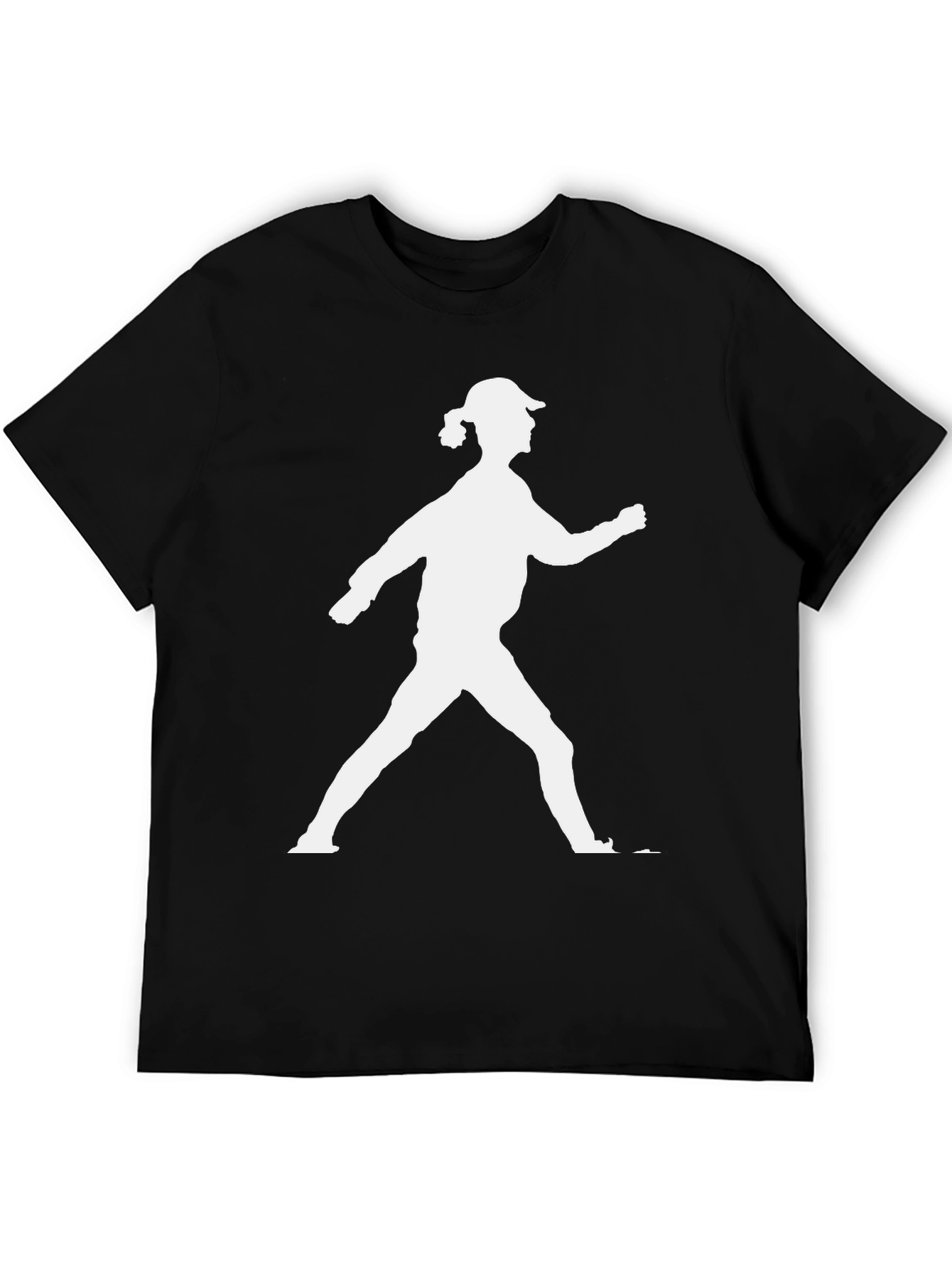 Black Silhouette Walker Graphic Tee - Black Unisex Shirt view 5