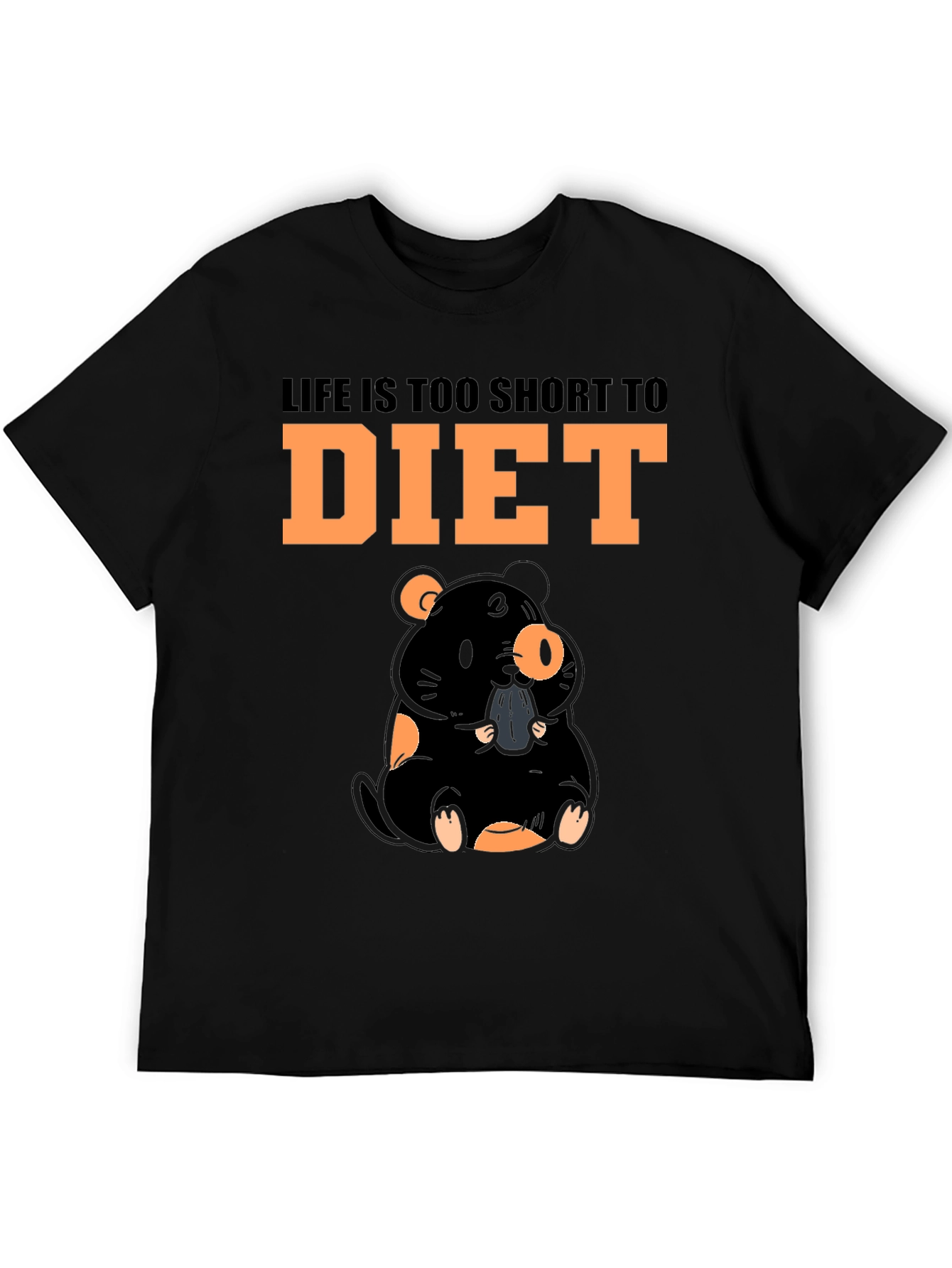 Black Life is Too Short to Diet T-Shirt Funny Foodie Tee view 5