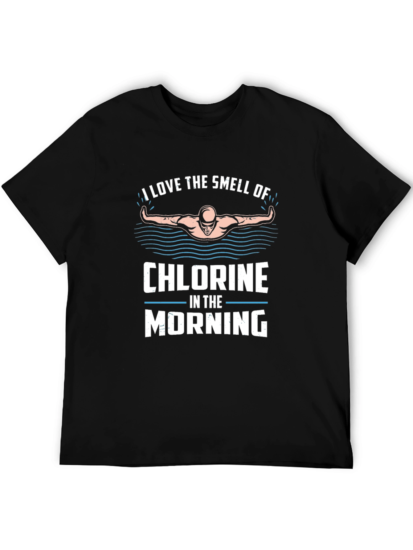 Black Chlorine in the Morning Swimmer T-Shirt view 5