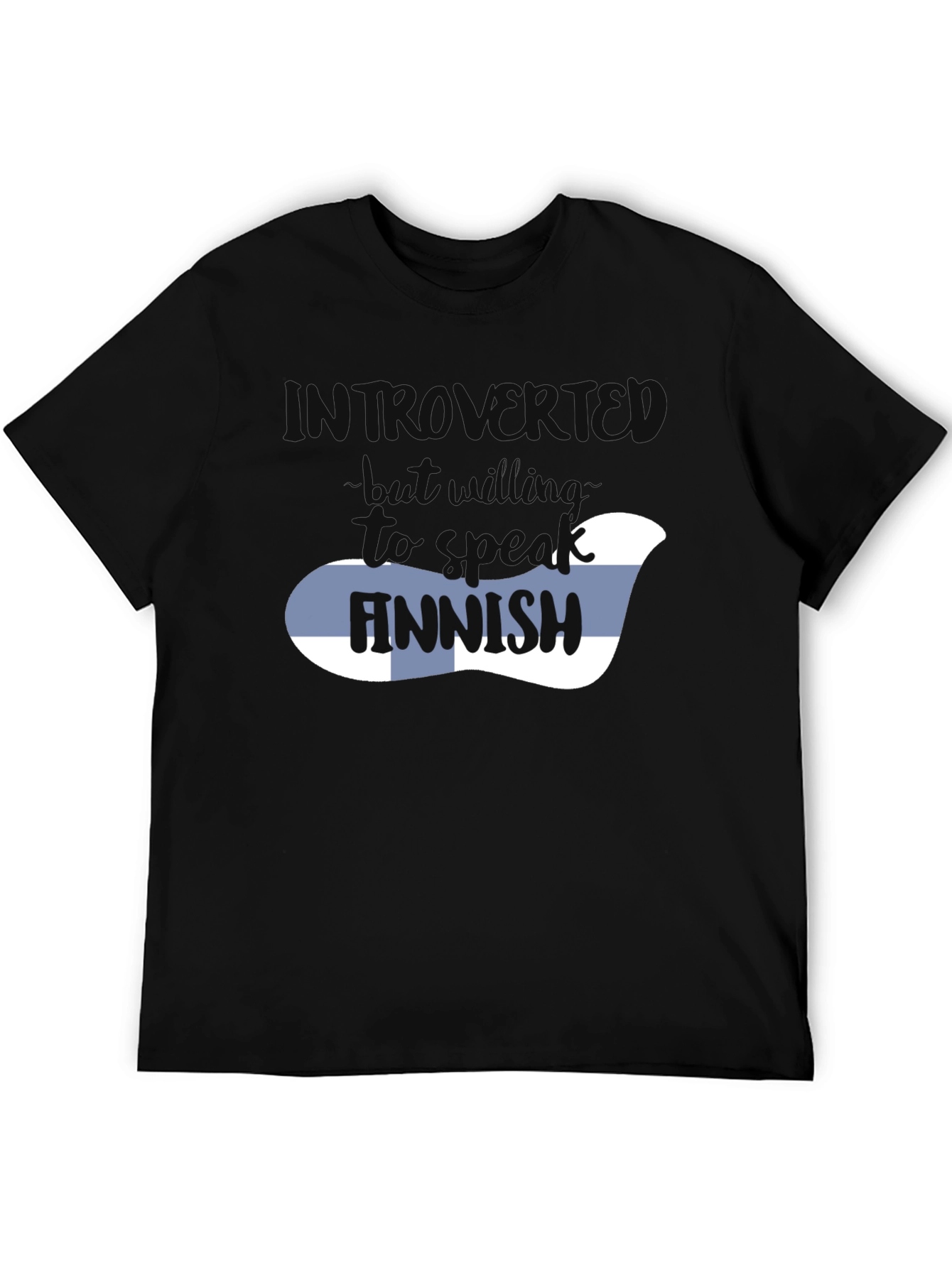 Black Introvert Finnish T-Shirt - Funny Graphic Tee view 5