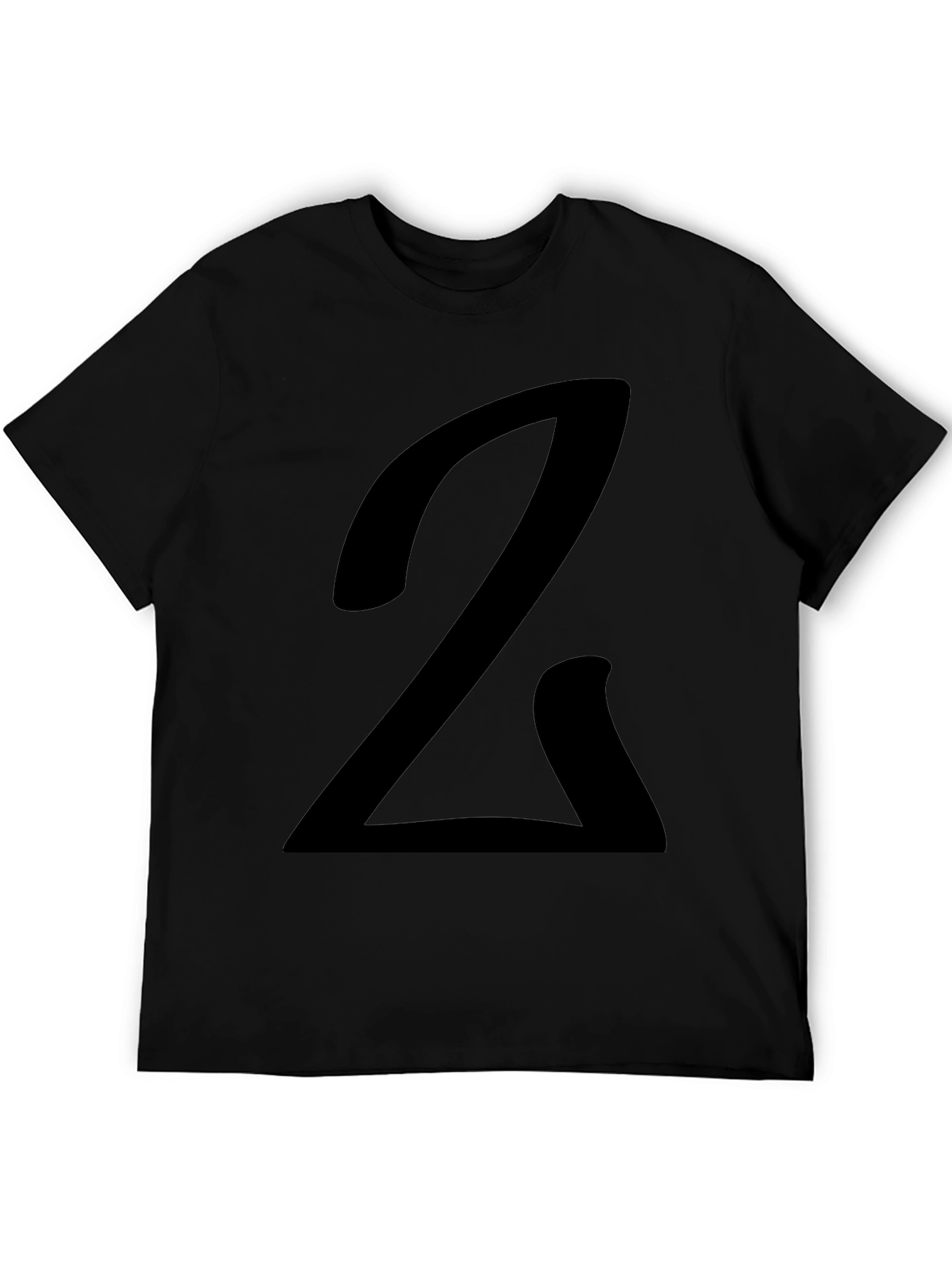 Black Bold Number 2 Graphic Black Tee - Stylish Casual Wear view 5