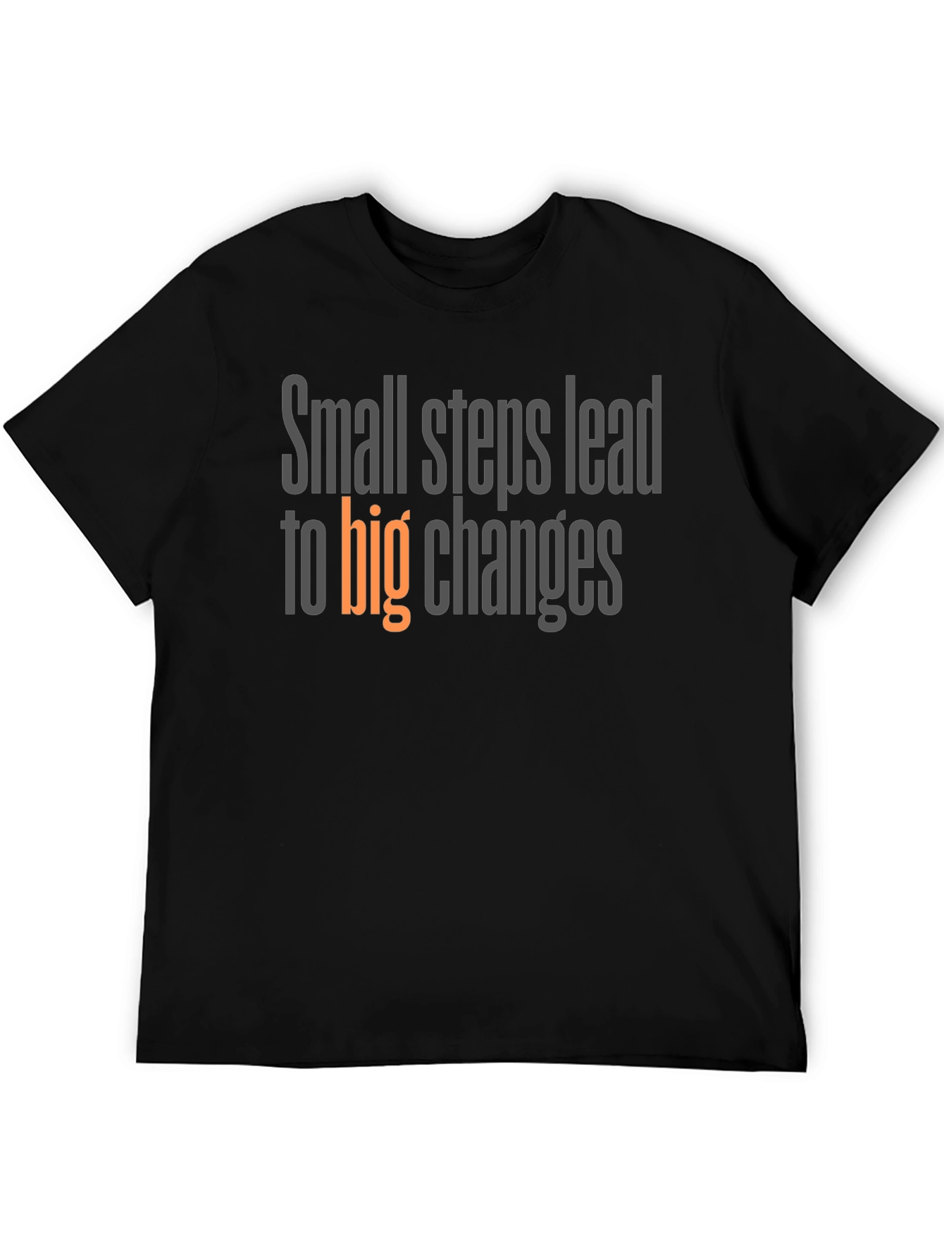 Black Inspirational "Small Steps" Graphic Tee - Black view 5