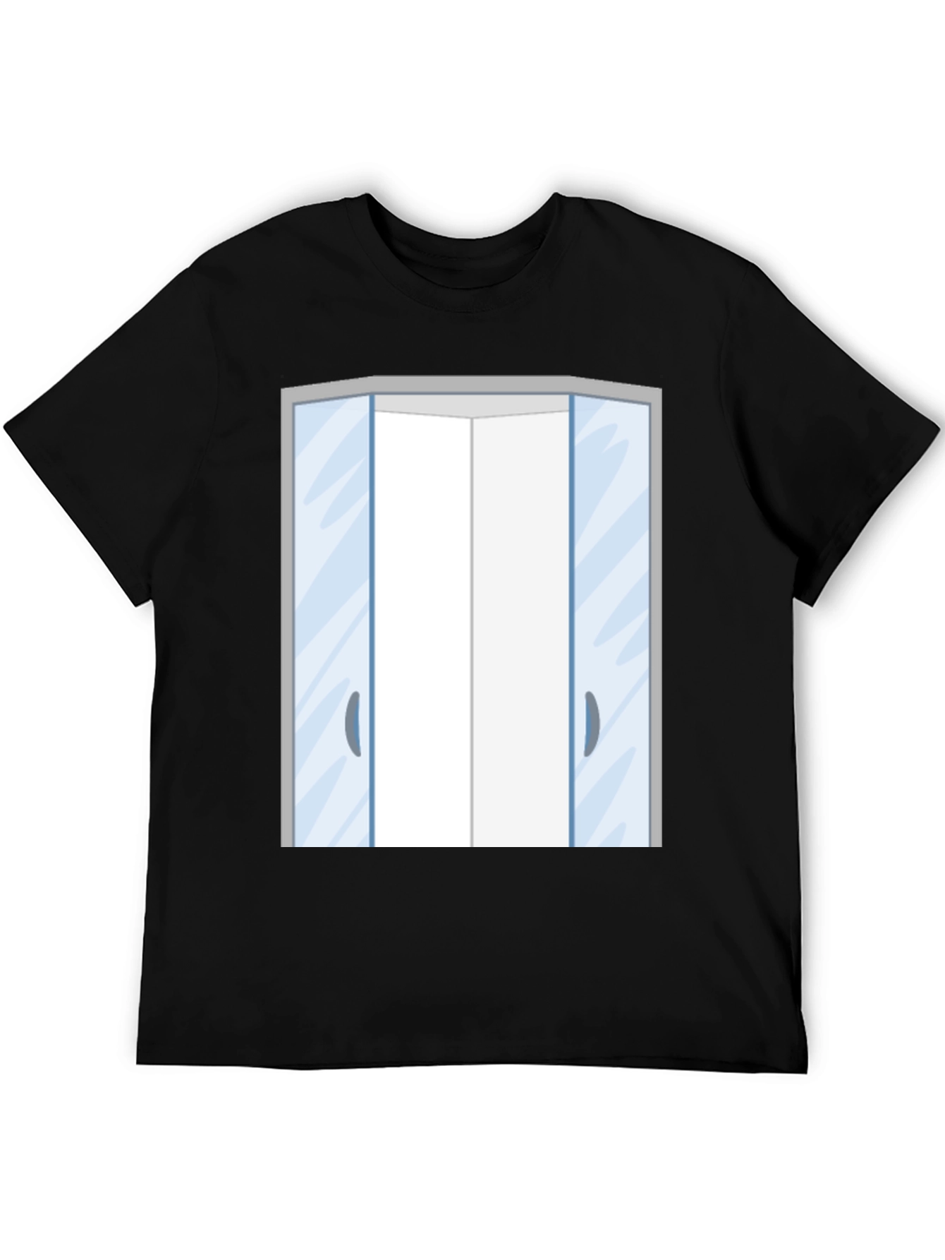 Black Elevator Doors Graphic T-Shirt - Black view 5