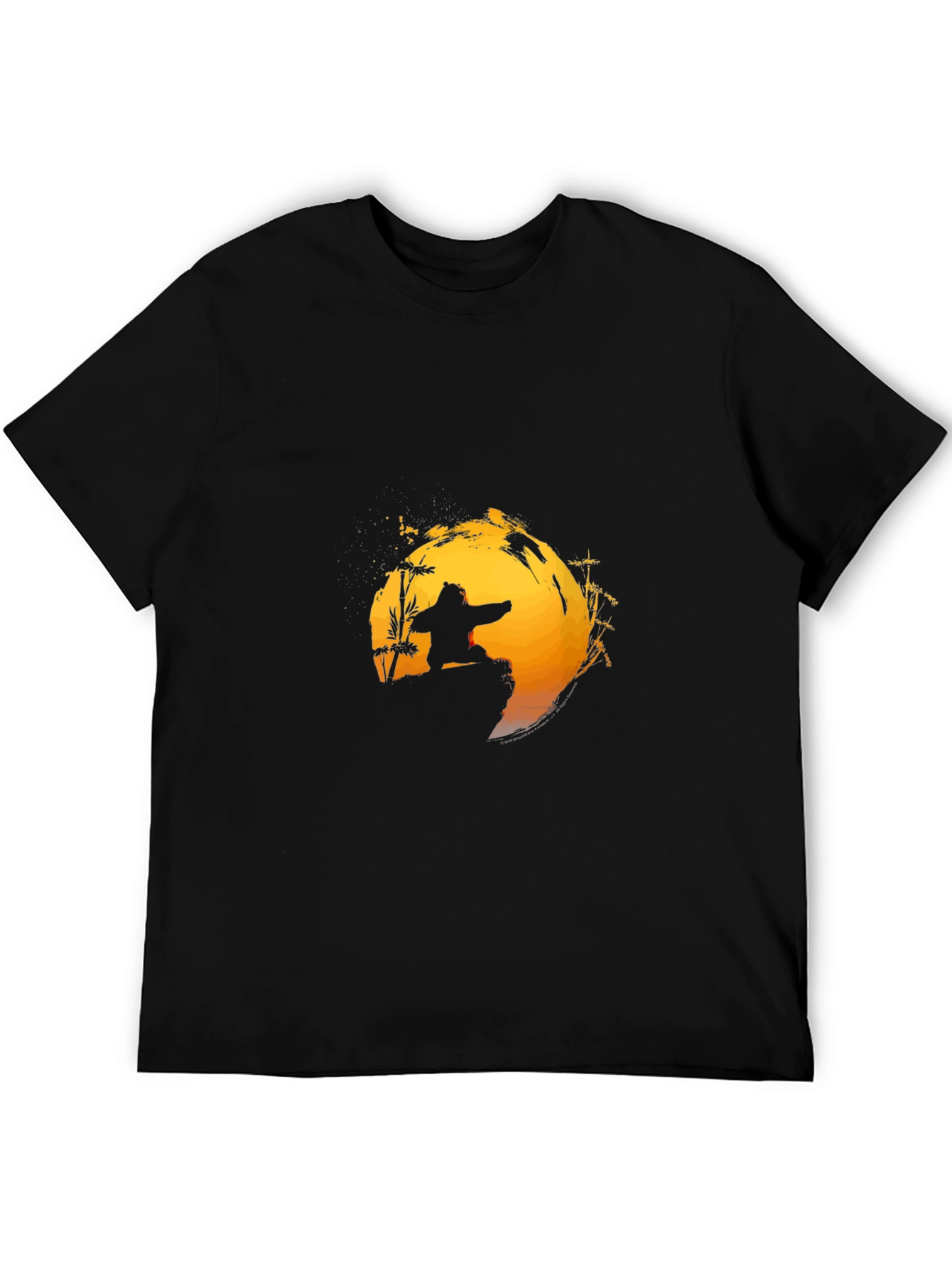 Black Kung Fu Sunset T-Shirt - Martial Arts Graphic Tee view 5