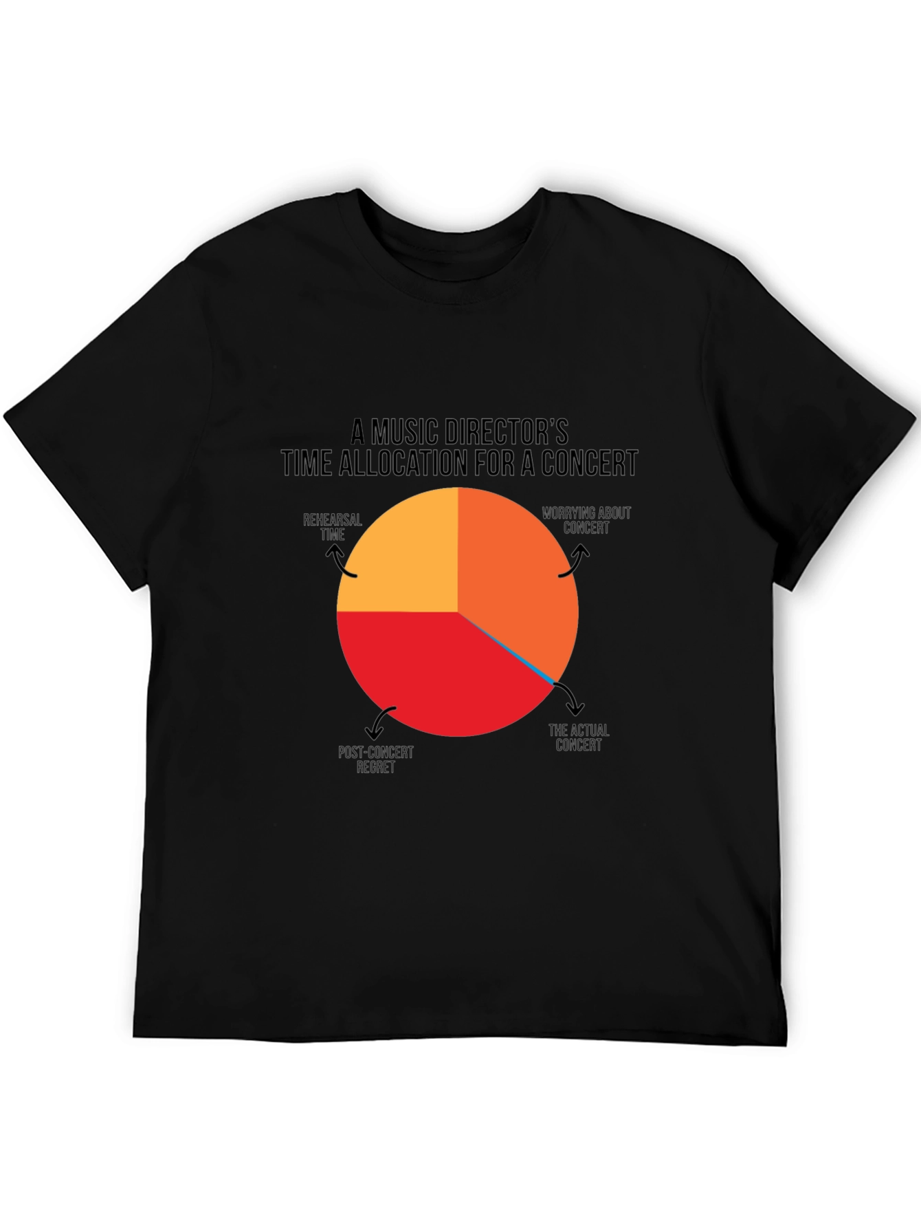 Black Music Director Concert Pie Chart T-Shirt view 5