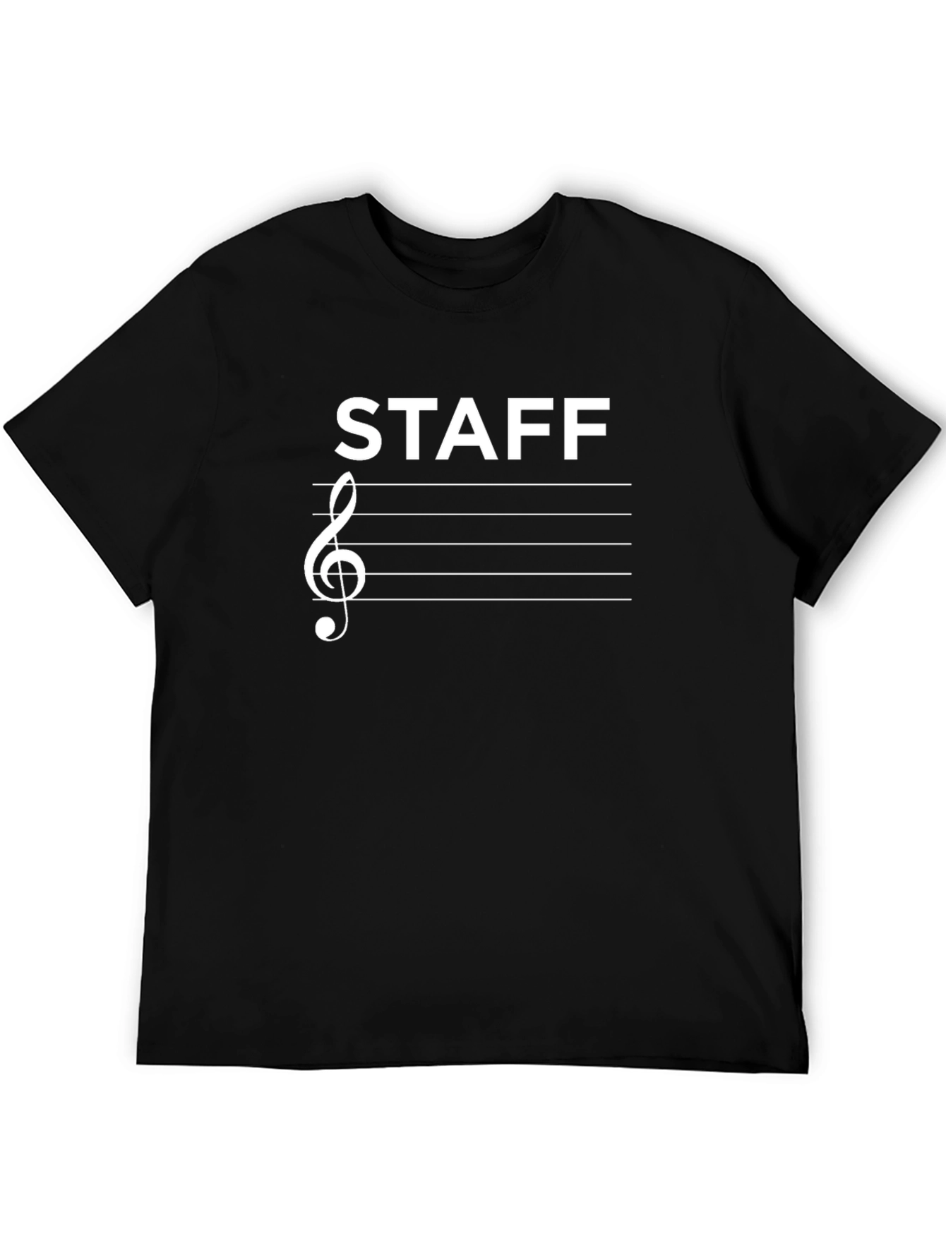 Black Staff Music Note T-Shirt - Band Teacher Tee view 5
