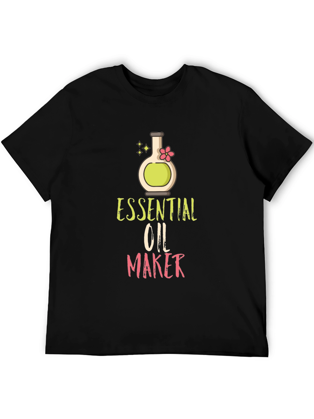 Black Essential Oil Maker T-Shirt - Black Cotton Blend view 5