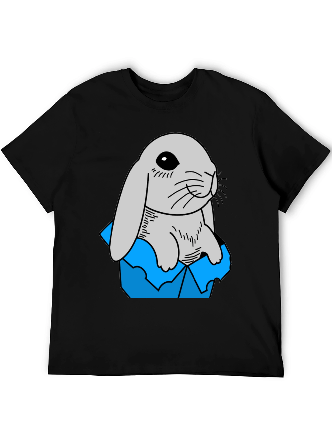 Black Rabbit in Box Graphic Tee - Cute & Comfy! view 5