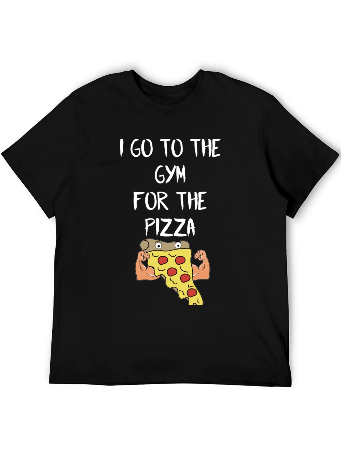 Black Gym Pizza T-Shirt - Funny Workout Tee view 5