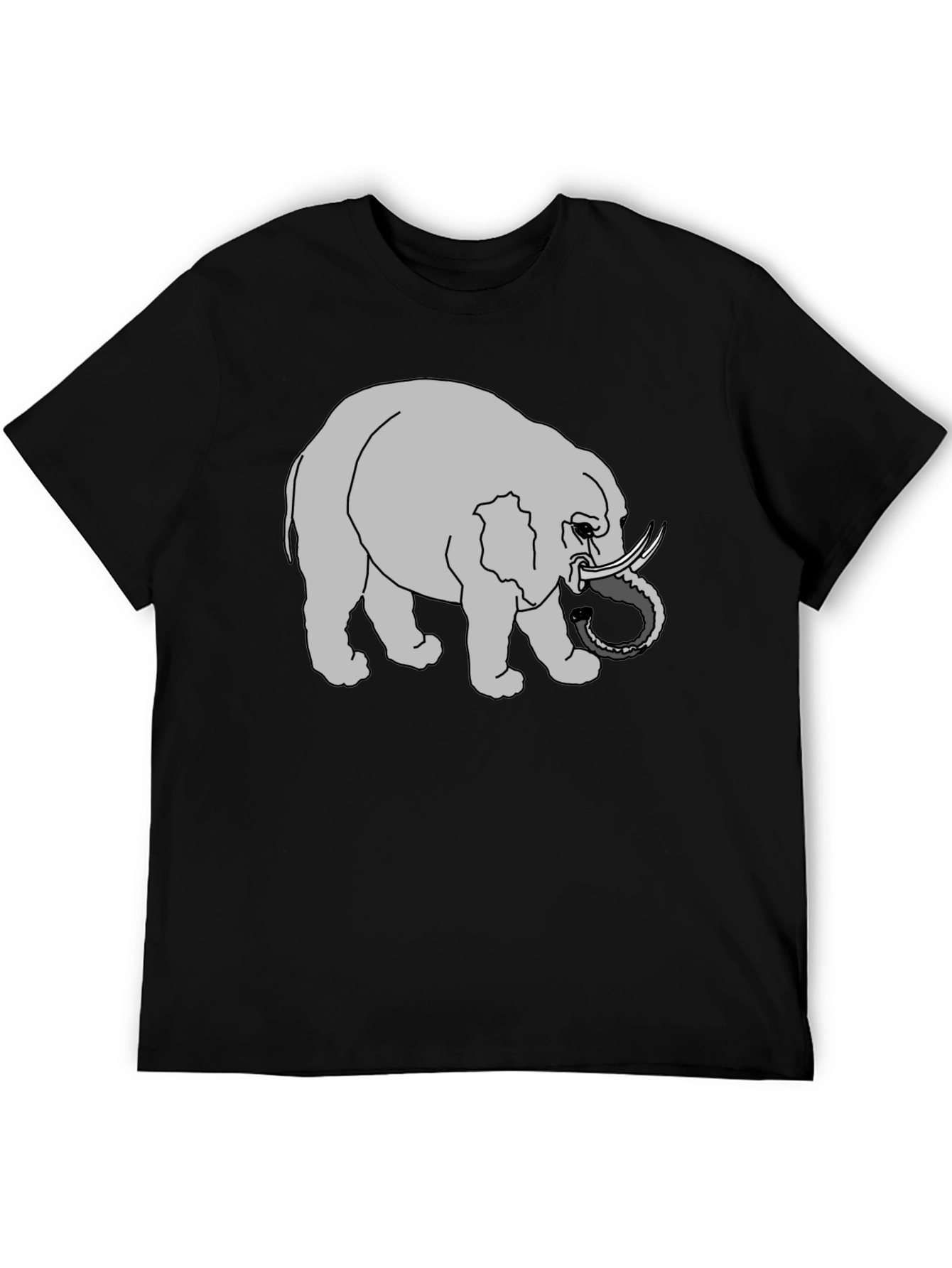 Black Elephant Graphic Print Black T-Shirt view 5