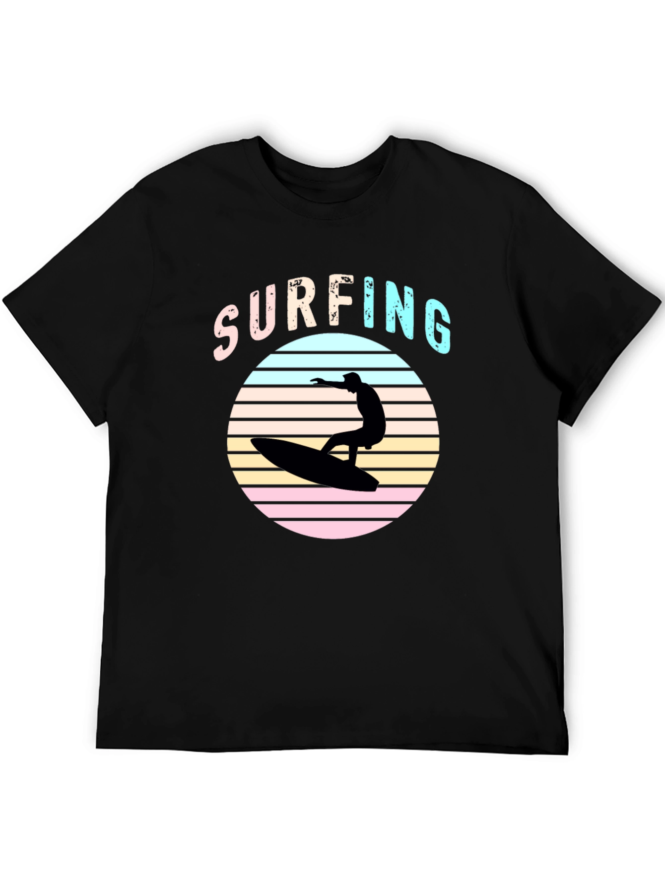 Black Retro Surfing T-Shirt - Black view 5