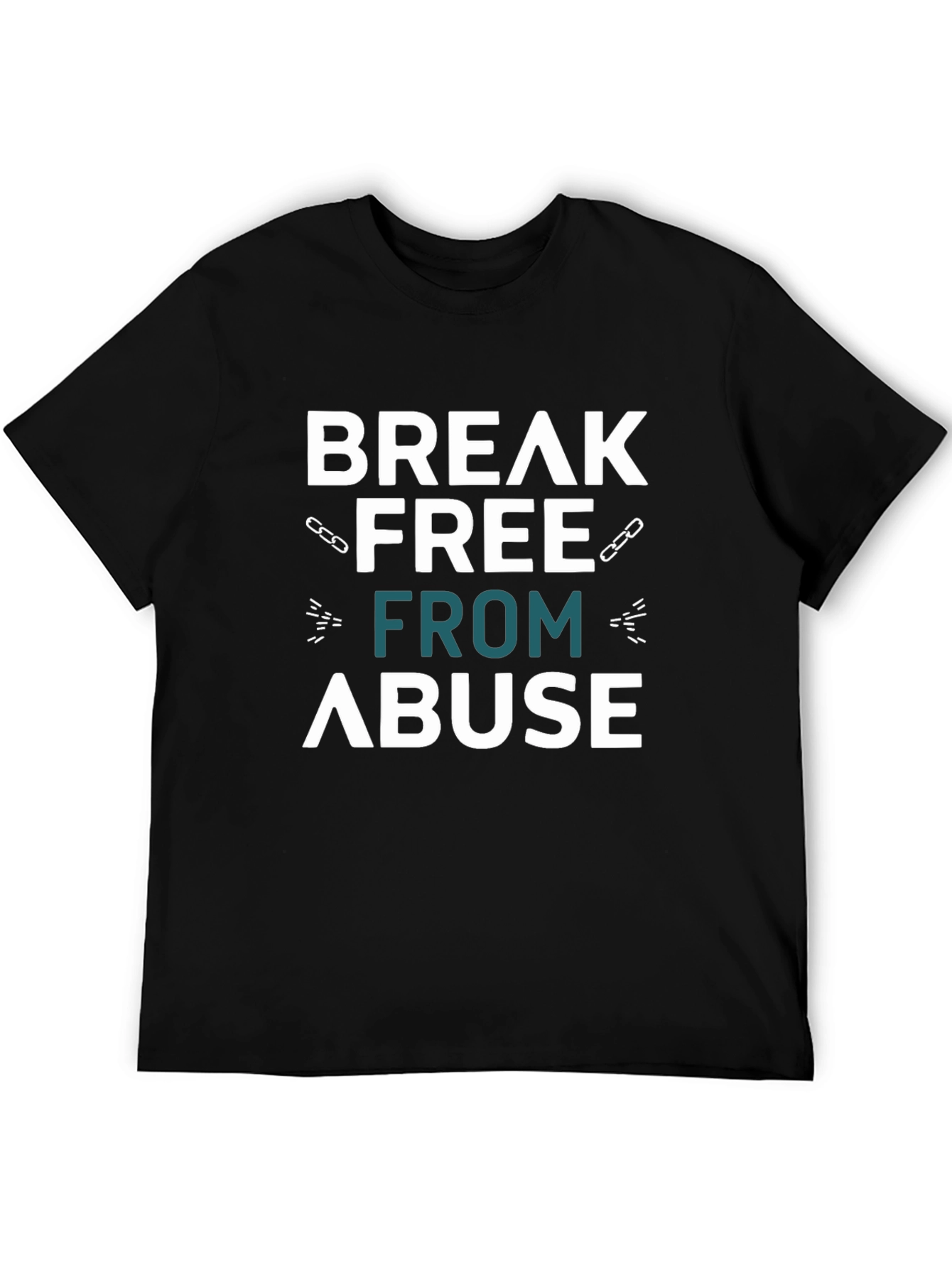 Black Break Free From Abuse Graphic T-Shirt view 5