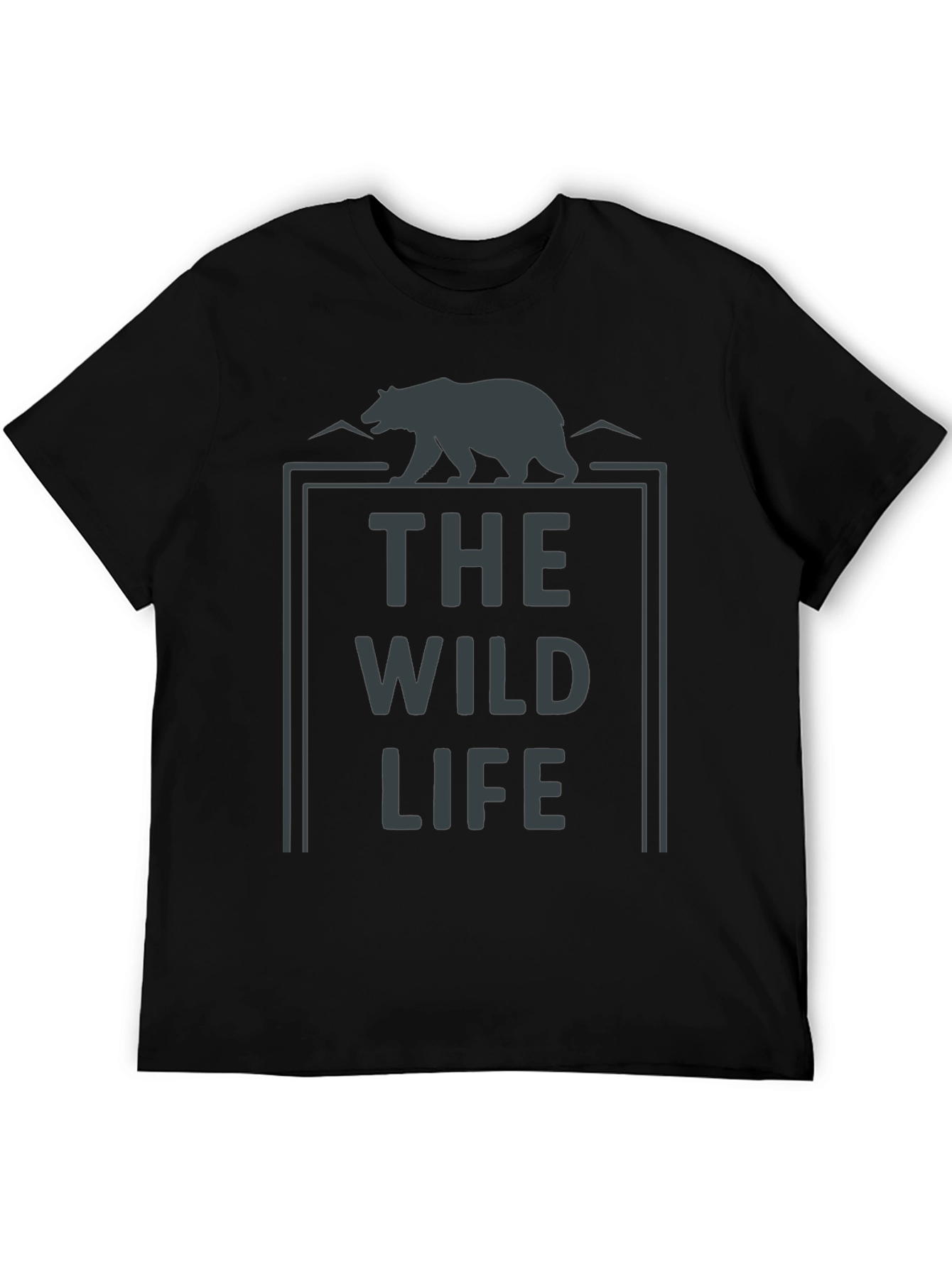 Black The Wild Life Bear Graphic T-Shirt - Black view 5