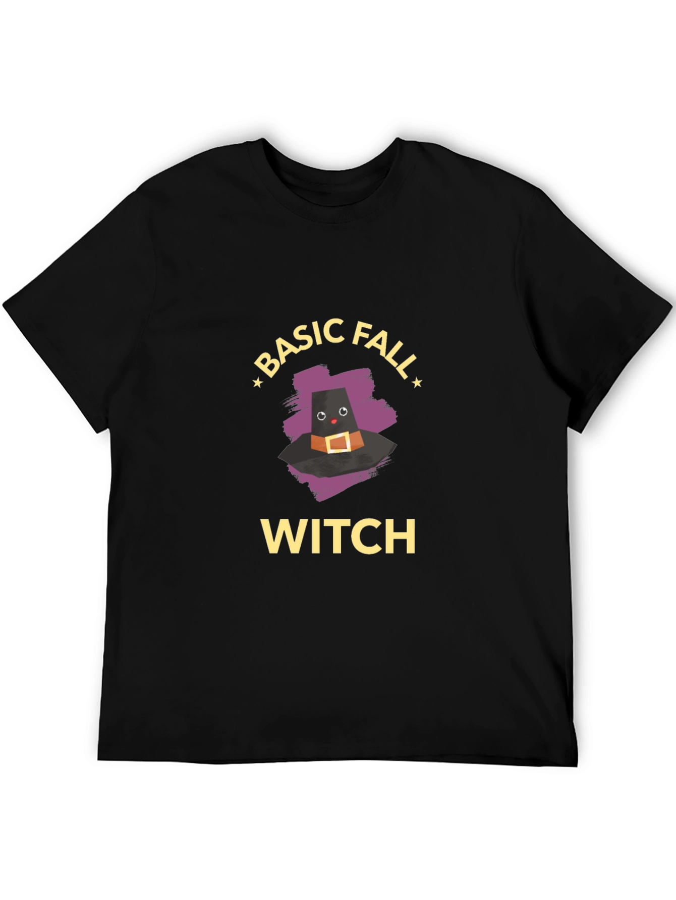 Black Basic Fall Witch T-Shirt - Cute Halloween Tee view 5
