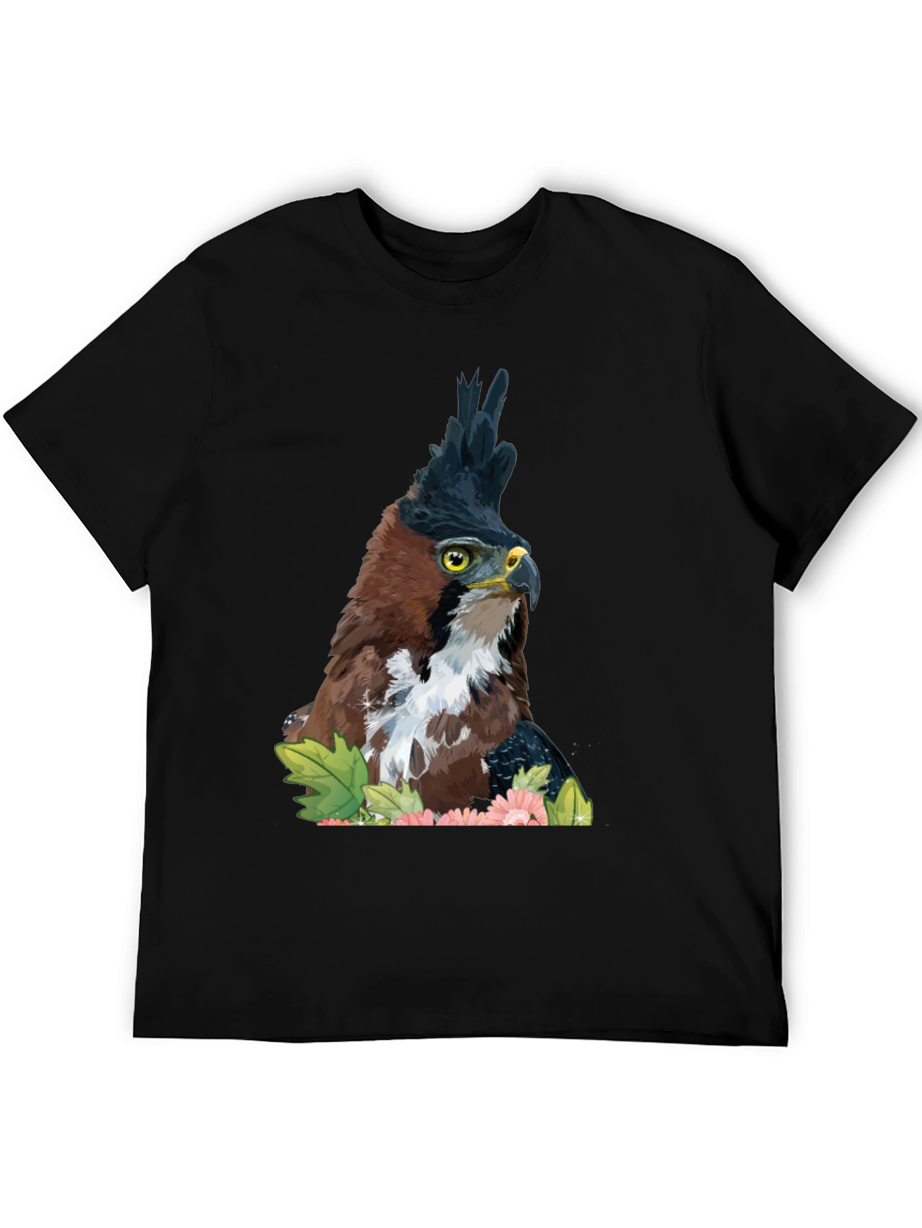 Black Eagle Crest Graphic Tee - Men's Black T-Shirt view 5
