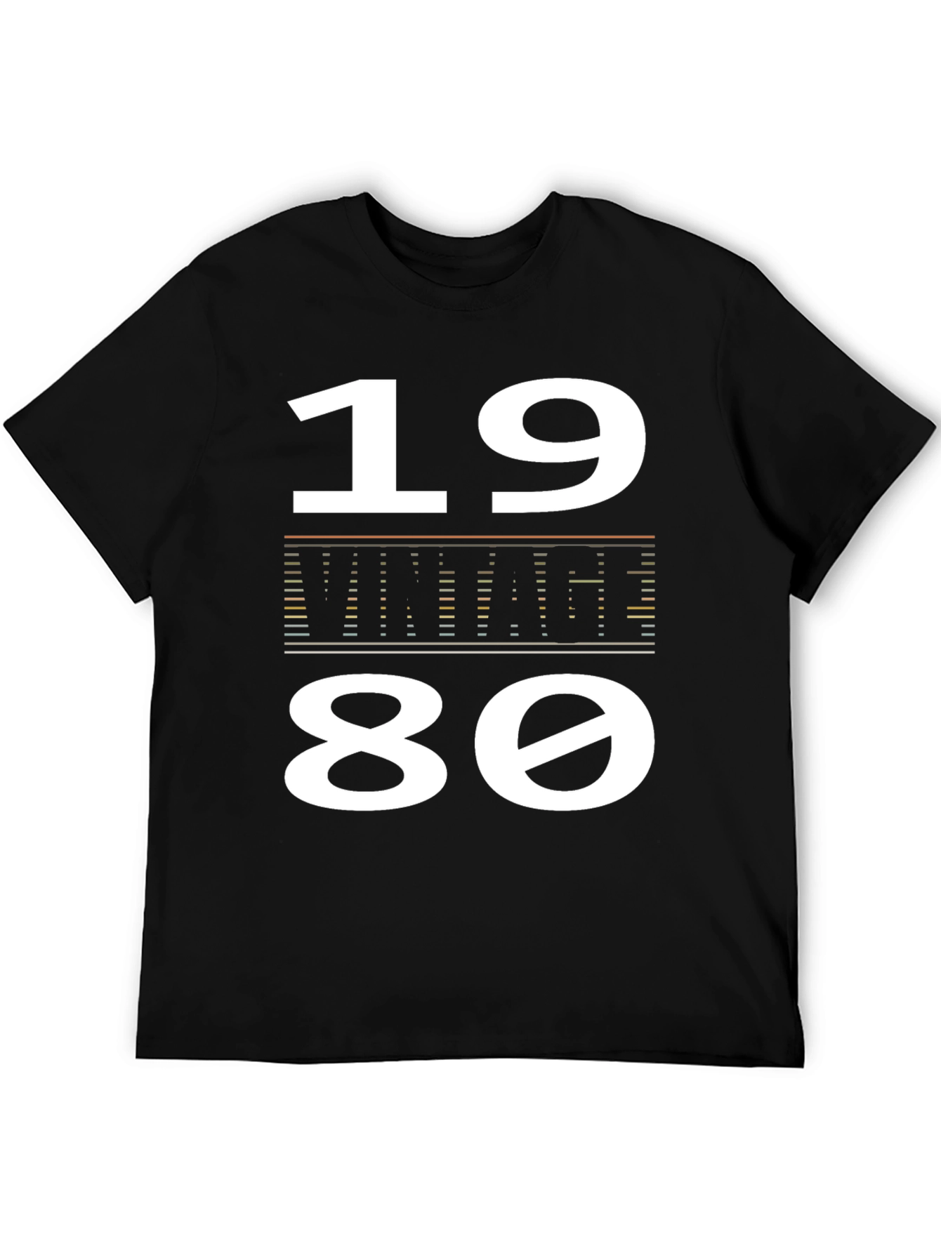Black Vintage 1980 Black T-Shirt view 5