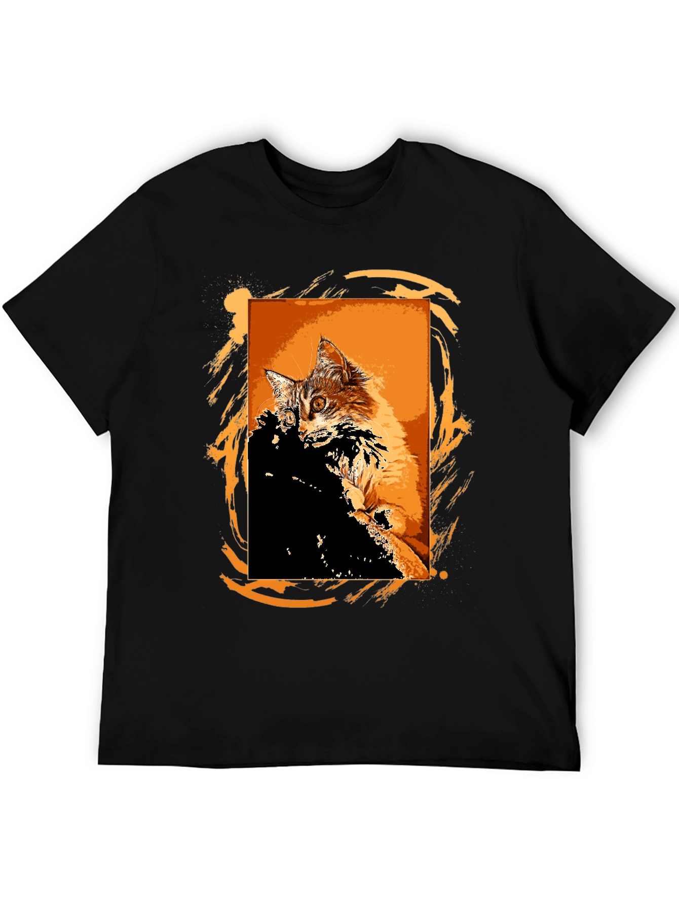 Black Cool Cat Graphic T-Shirt - Black view 5