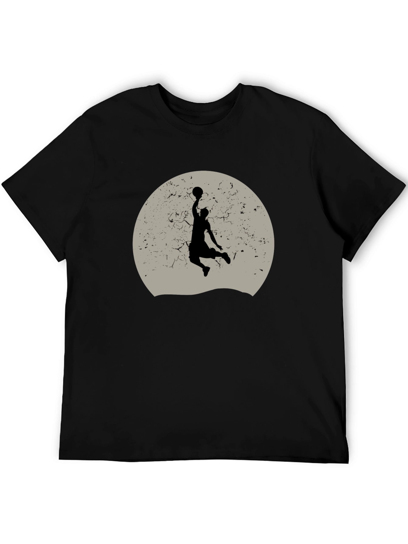 Black Basketball Silhouette Graphic T-Shirt - Black view 5