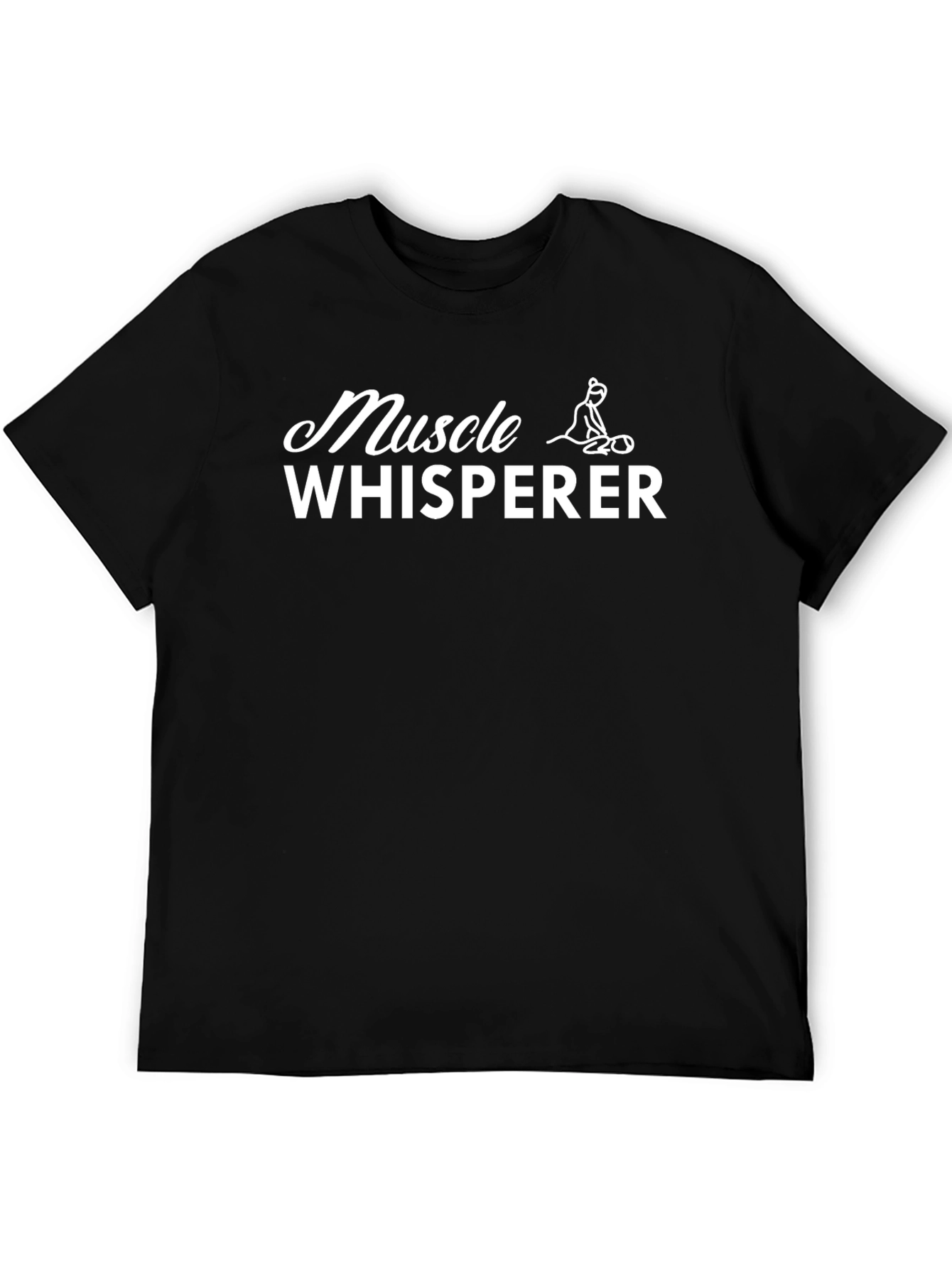 Black Muscle Whisperer Graphic Tee - Black Cotton T-Shirt view 5