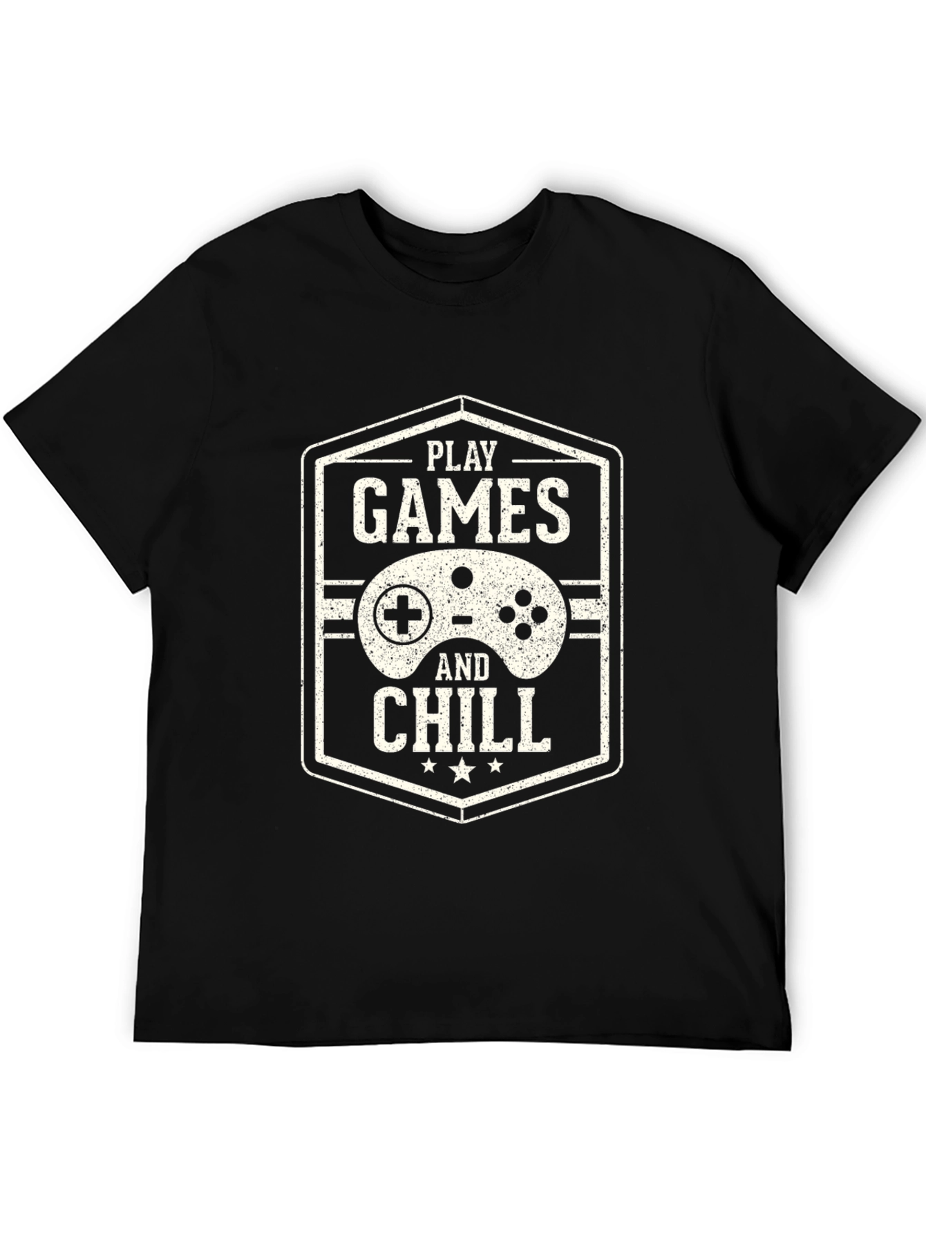 Black Play Games and Chill Black T-Shirt view 5