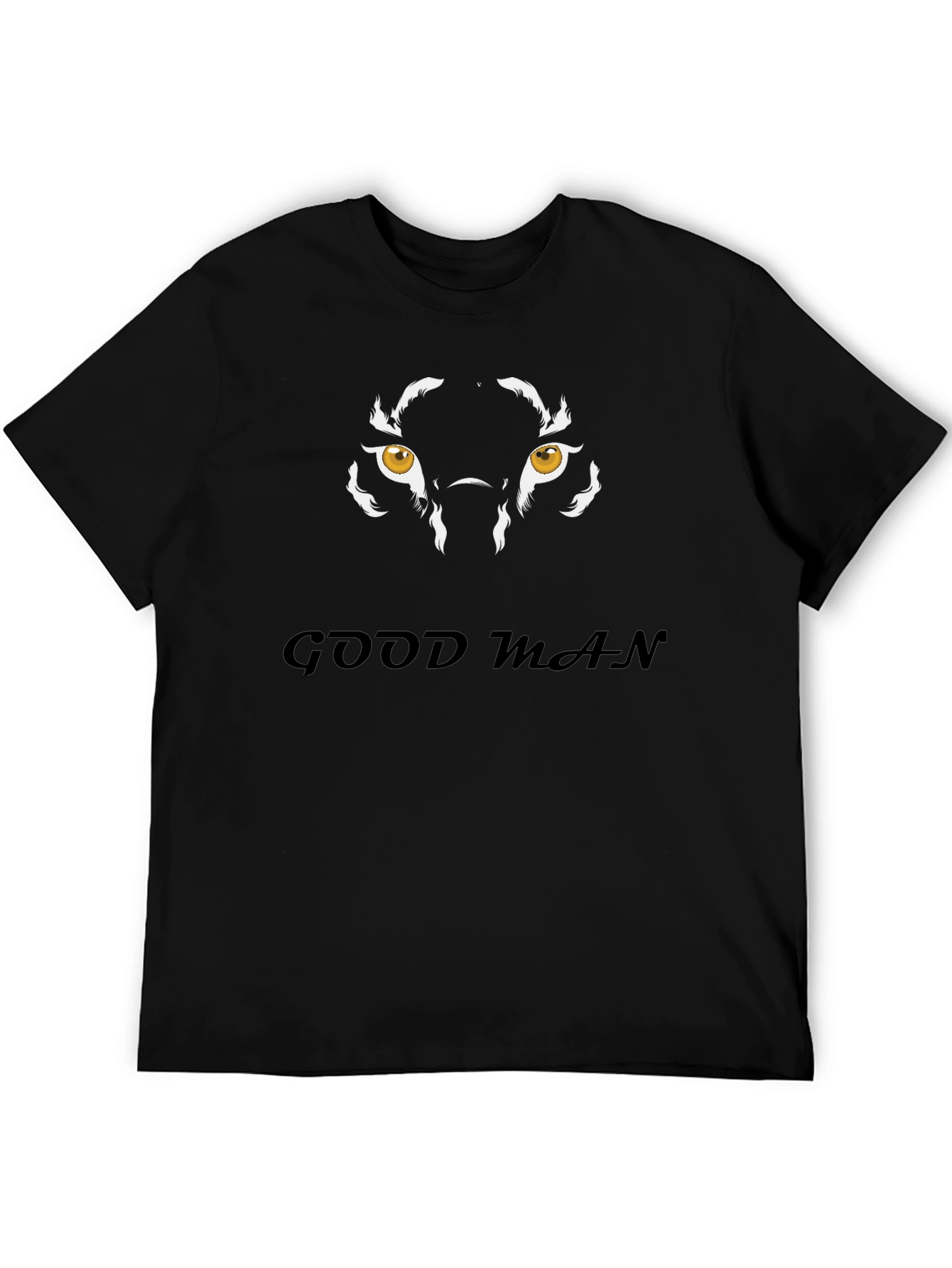 Black Good Man Graphic Tee - Tiger Eyes Design view 5