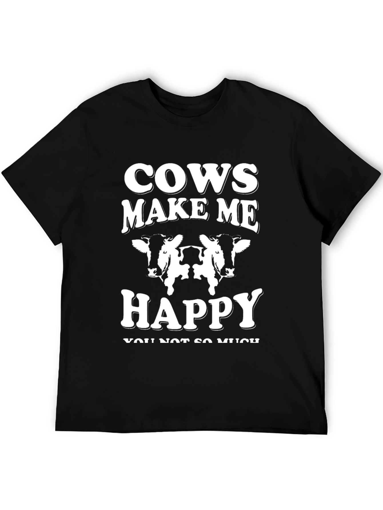 Black Cows Make Me Happy Graphic Tee - Black view 5