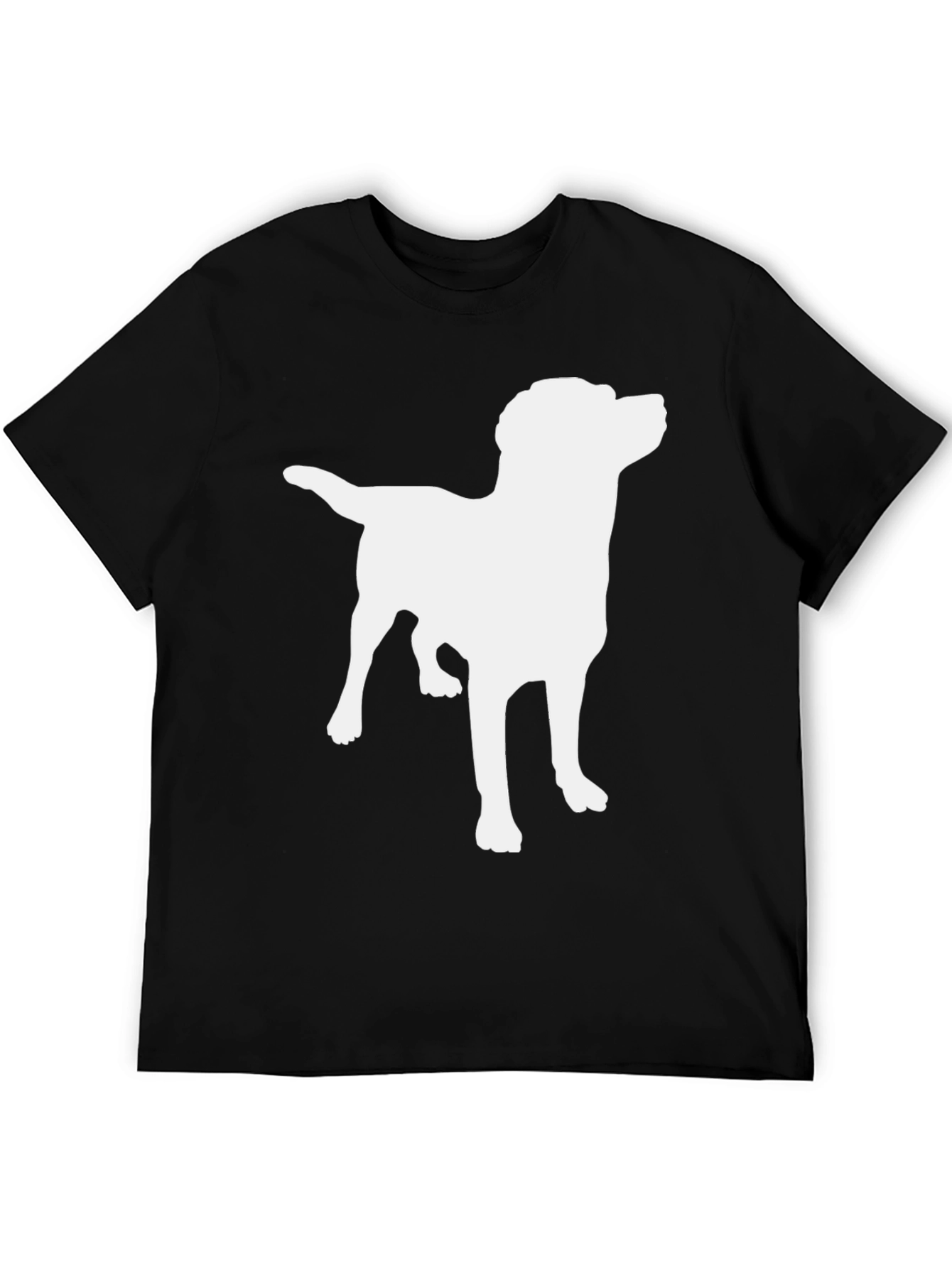Black Dog Silhouette Black T-Shirt - Classic Casual Wear view 5