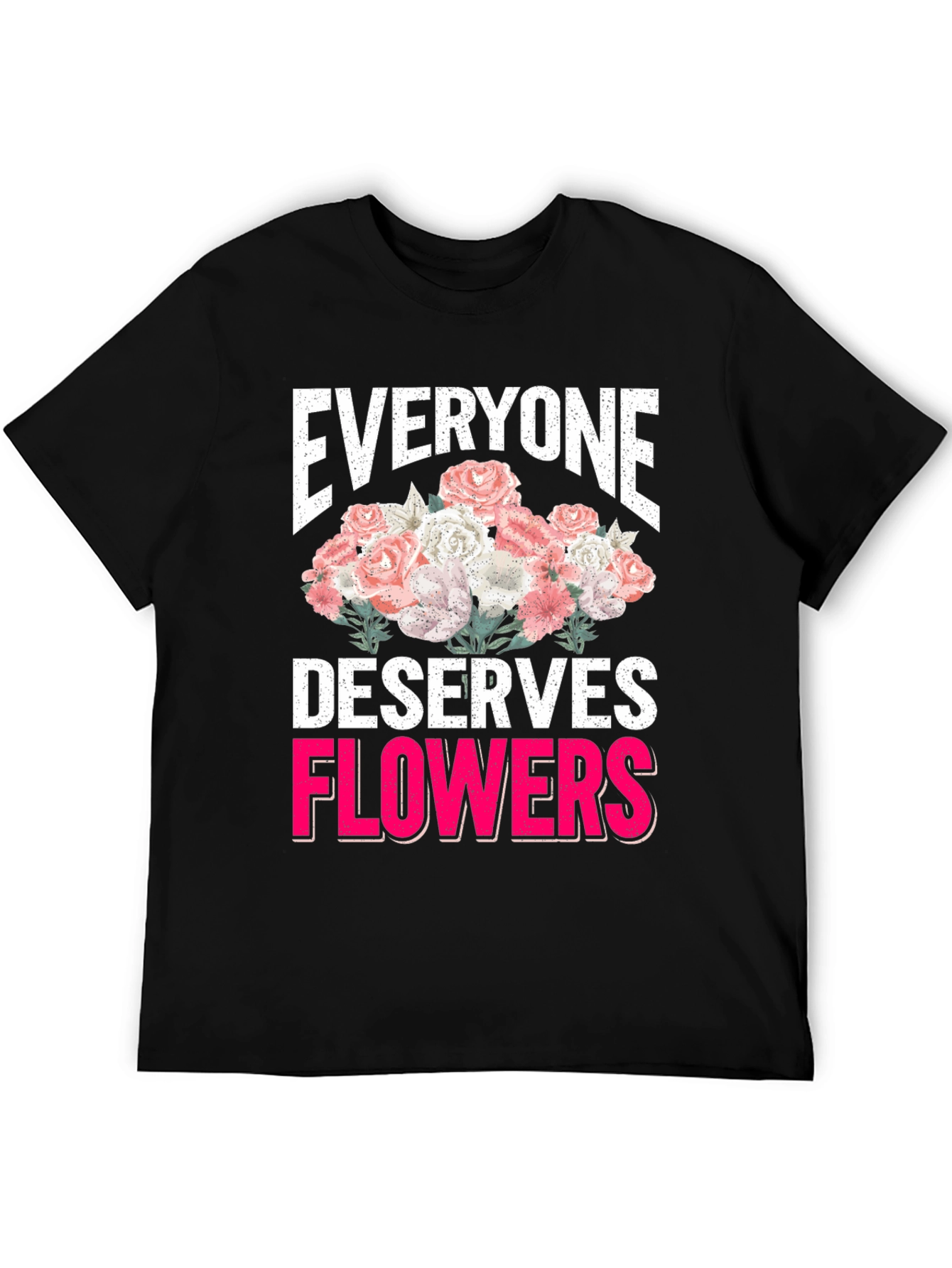 Black Everyone Deserves Flowers Graphic Tee view 5