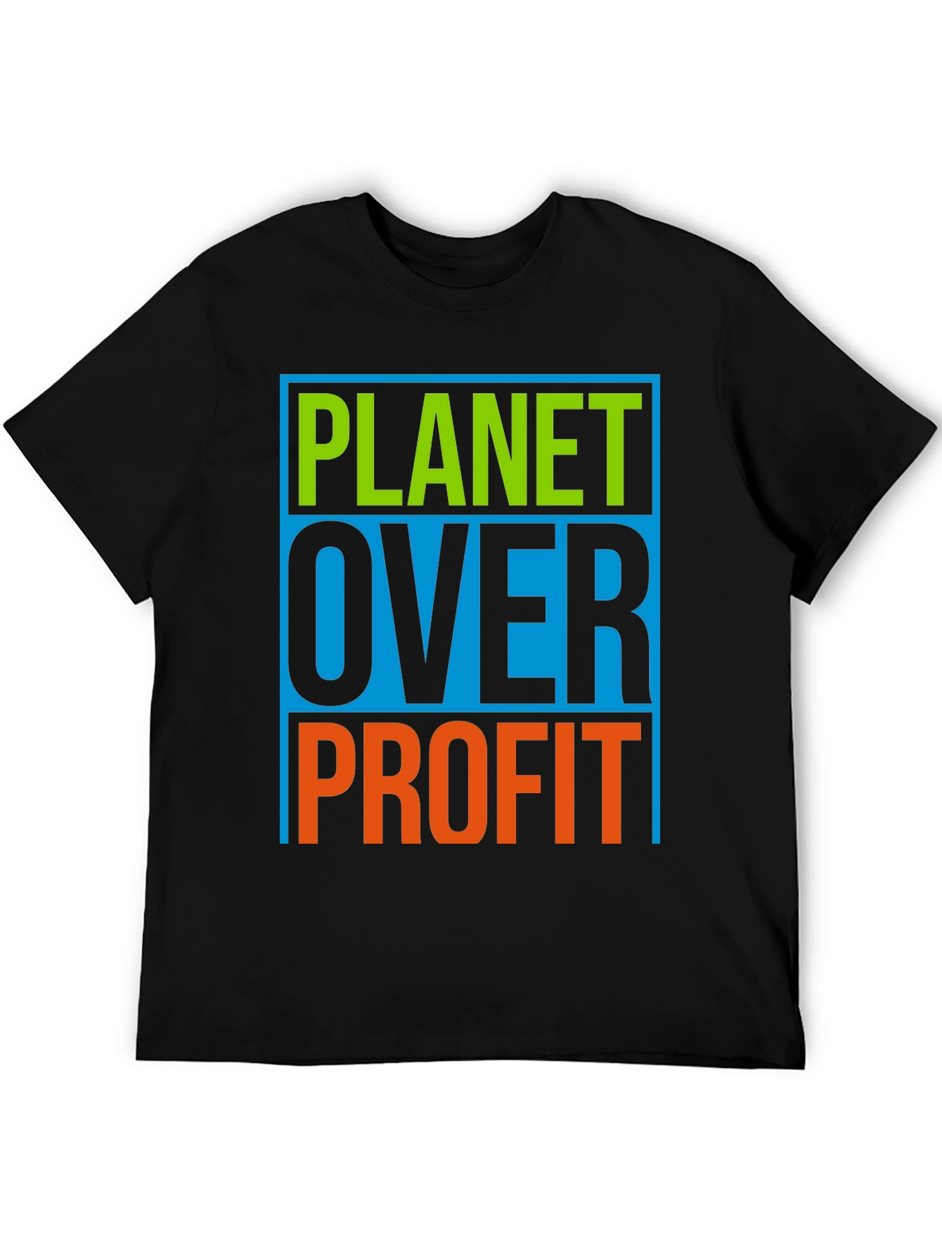 Black Planet Over Profit Graphic T-Shirt - Eco-Conscious Design view 5