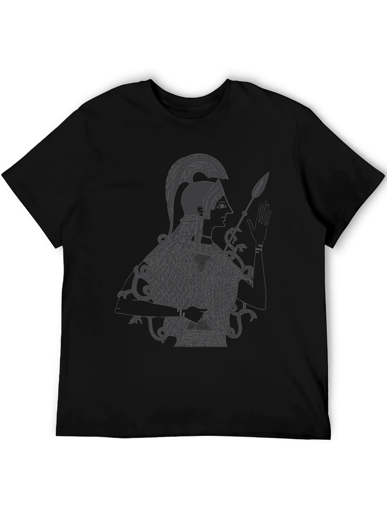Black Ancient Warrior Graphic Tee - Black Cotton view 5