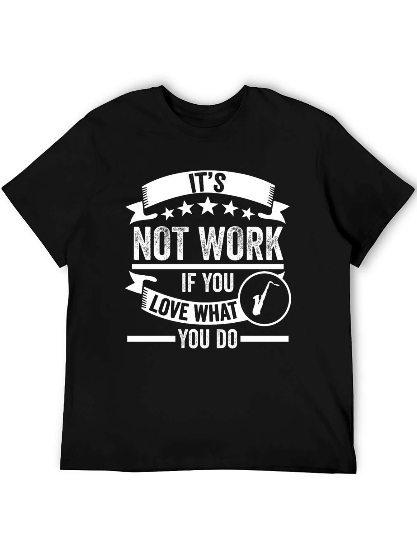 Black It's Not Work Saxophone Graphic Tee view 5