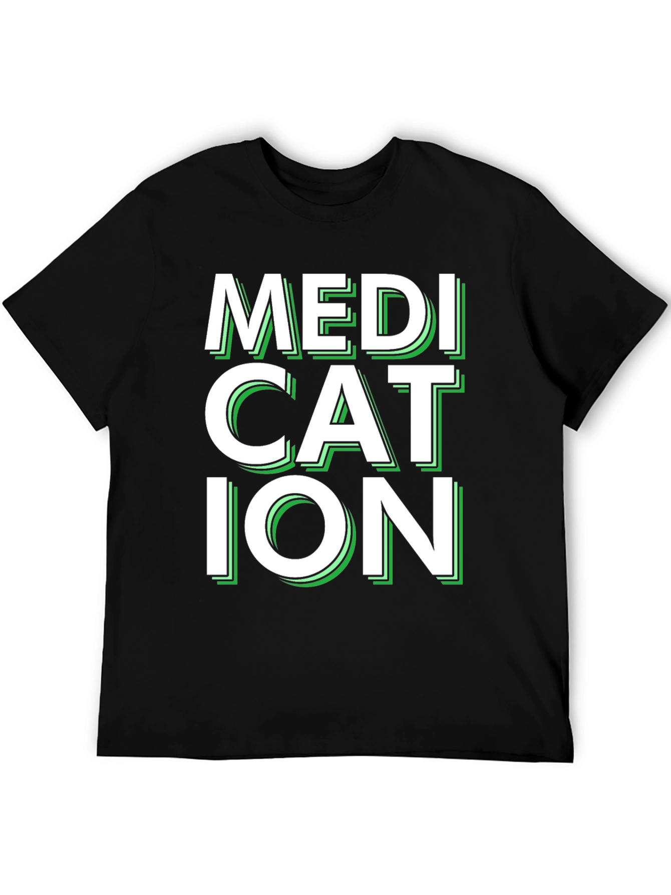 Black Medication Graphic Tee - Black Casual T-Shirt view 5