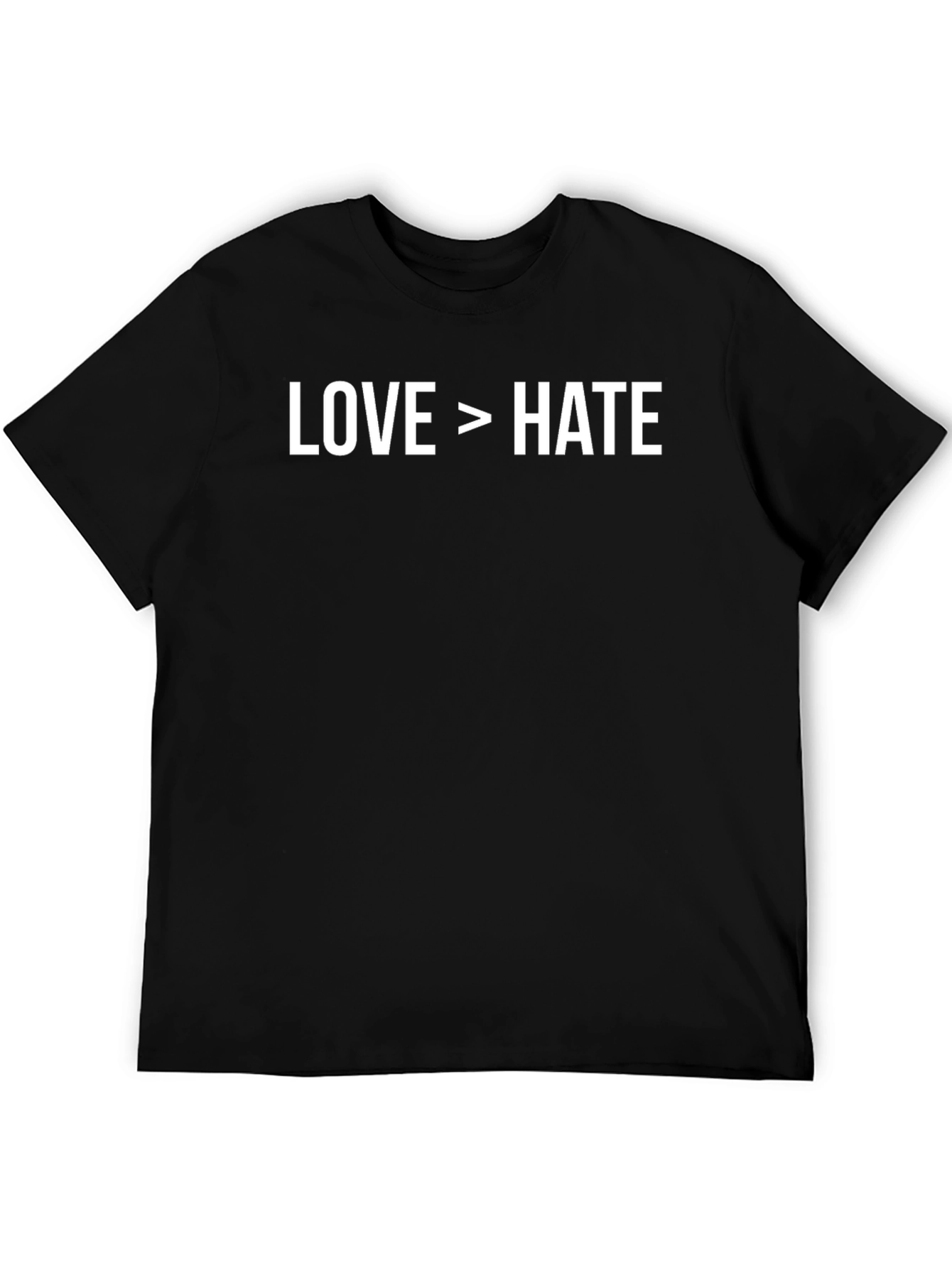 Black Love Over Hate Graphic Tee - Black Cotton T-Shirt view 5
